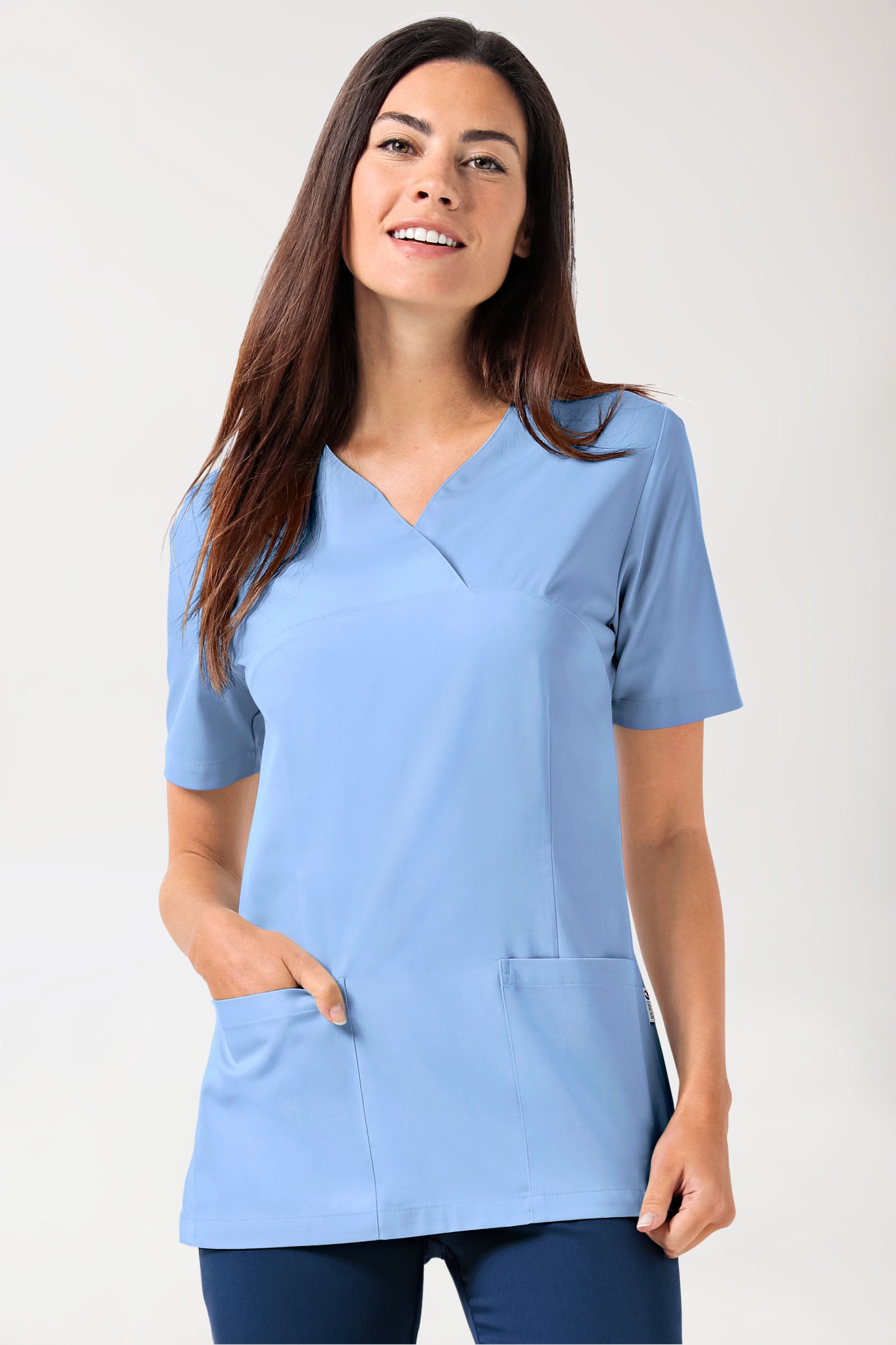 CORE Schlupfkasack Damen - Herzausschnitt himmelblau