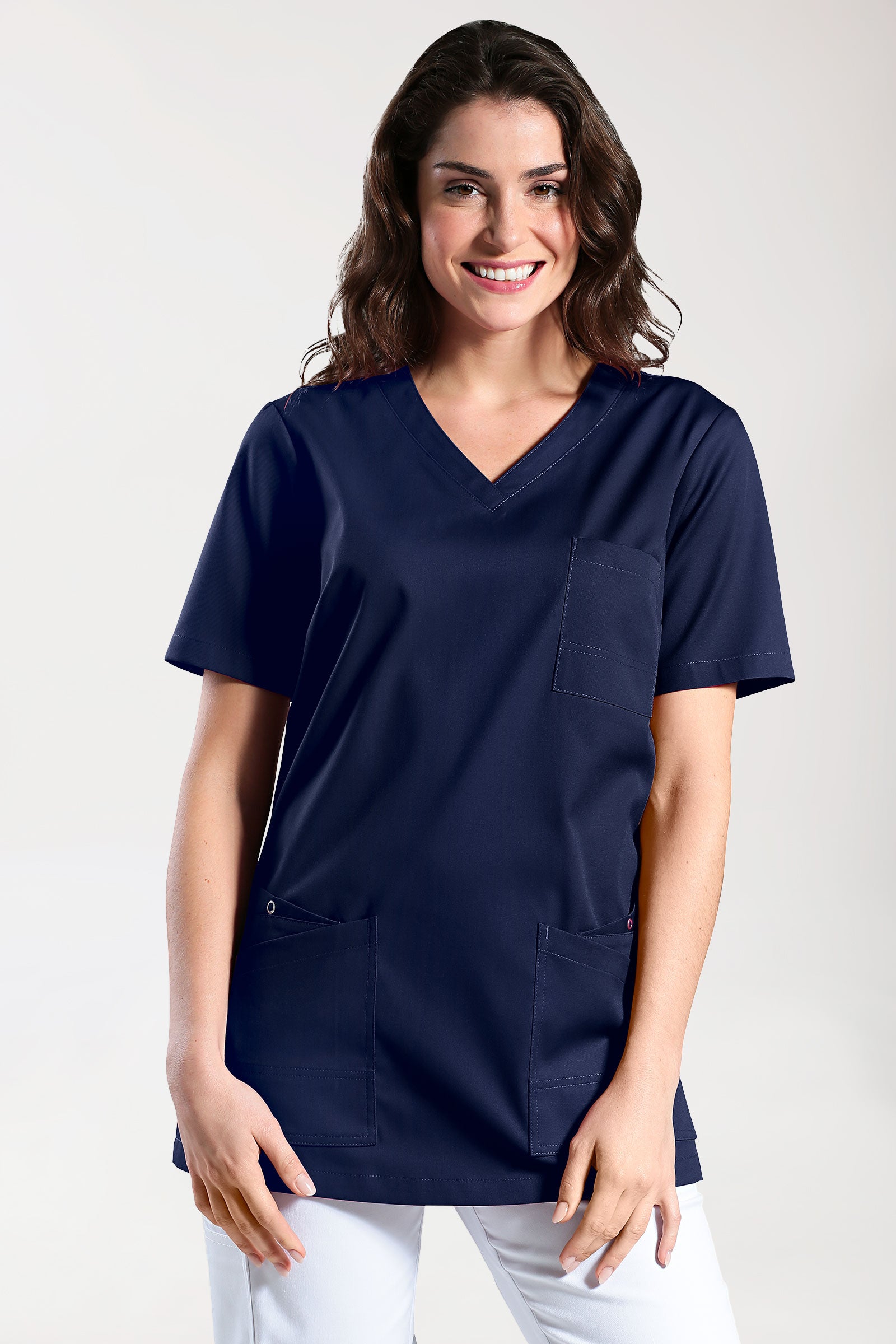 CLINIC STRETCH Schlupfkasack Damen - 1/2 Arm navy