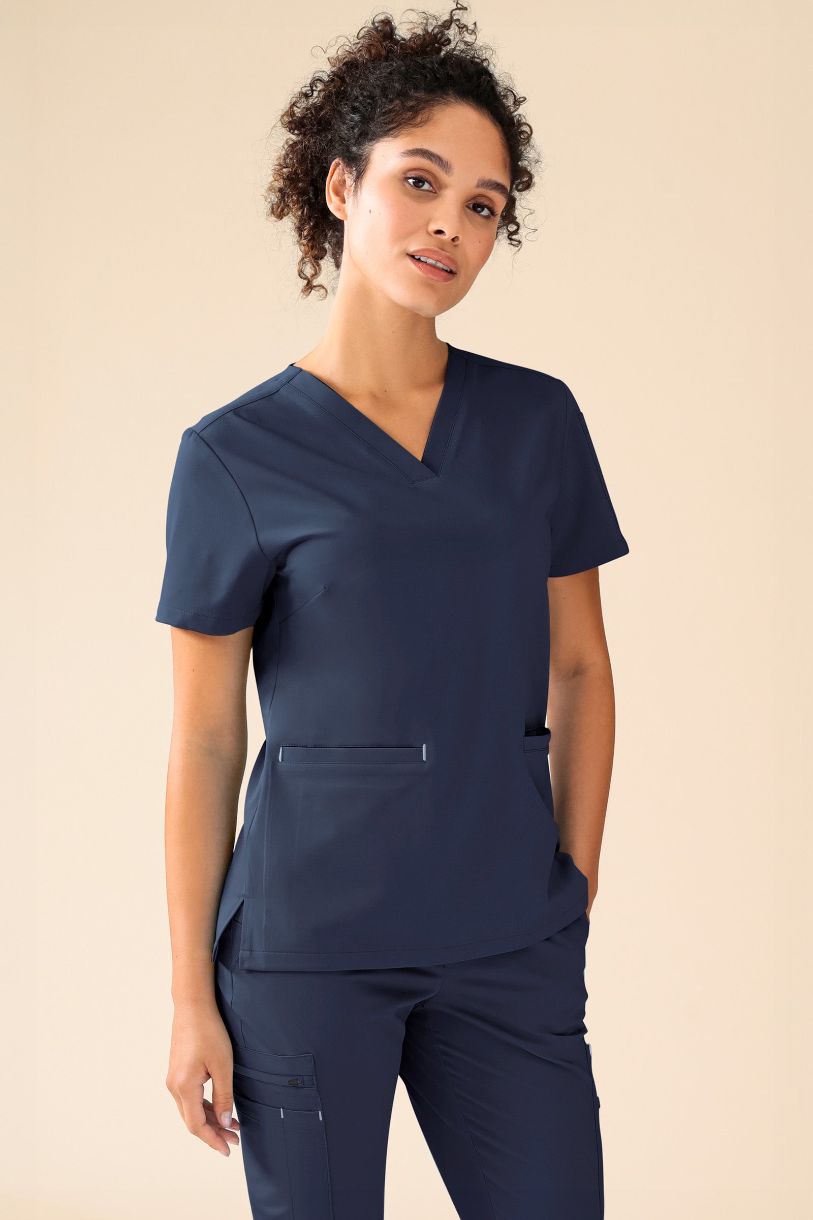 KAERE Schlupfkasack Damen - 3er-Pack - V-Ausschnitt navy