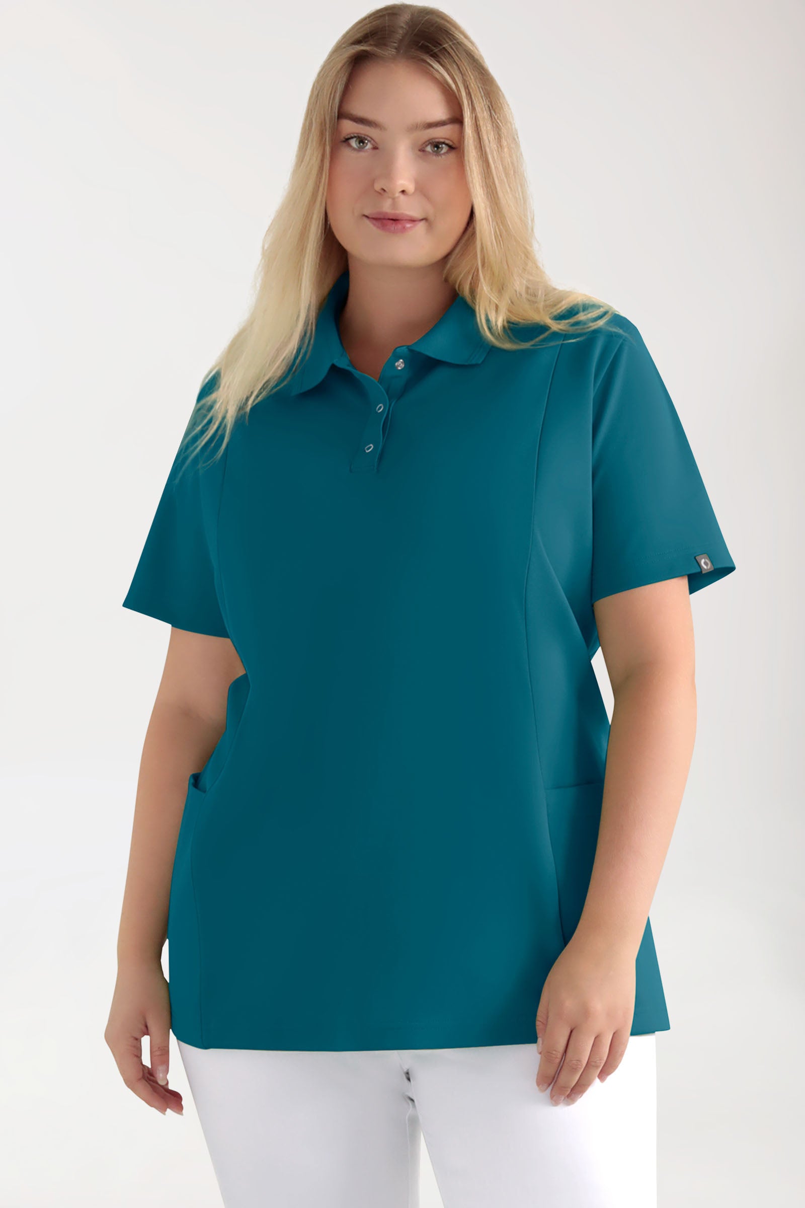 COMFY FLEX Stretch Schlupfkasack Damen - Polokragen petrol