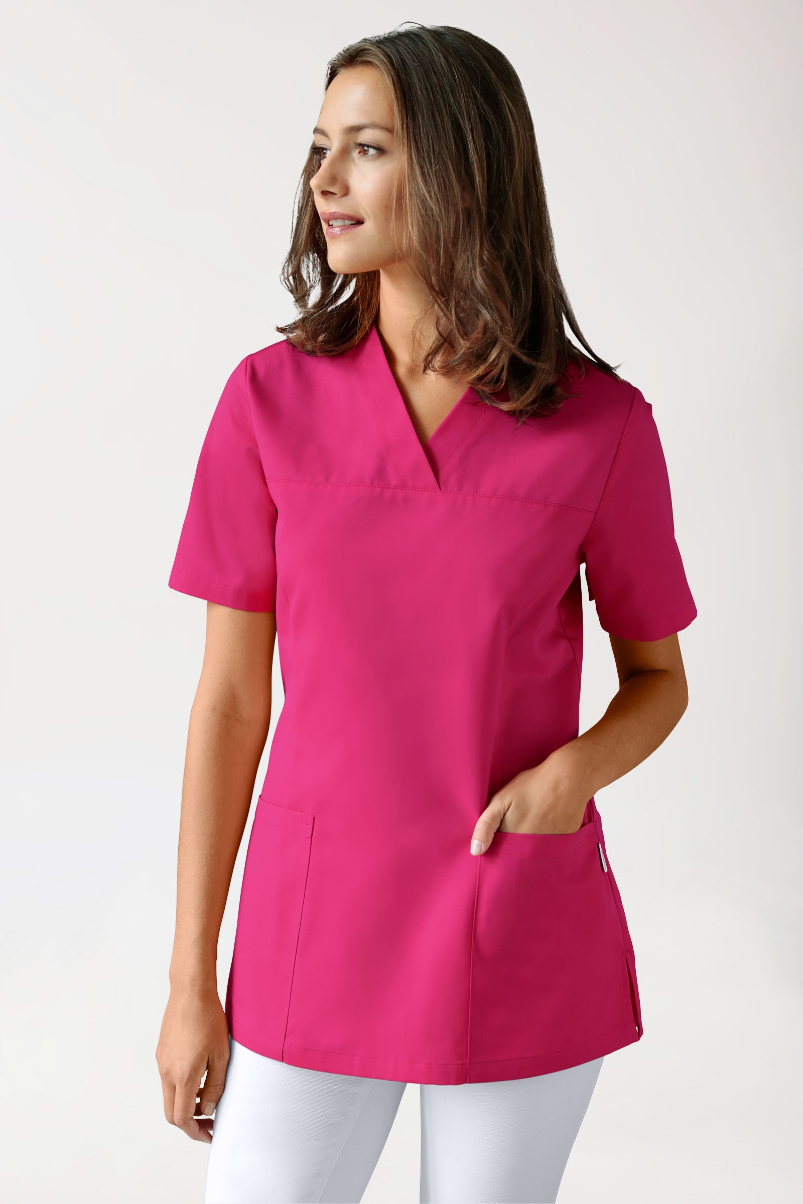 JUST STRONG Schlupfkasack Damen - V-Ausschnitt pink