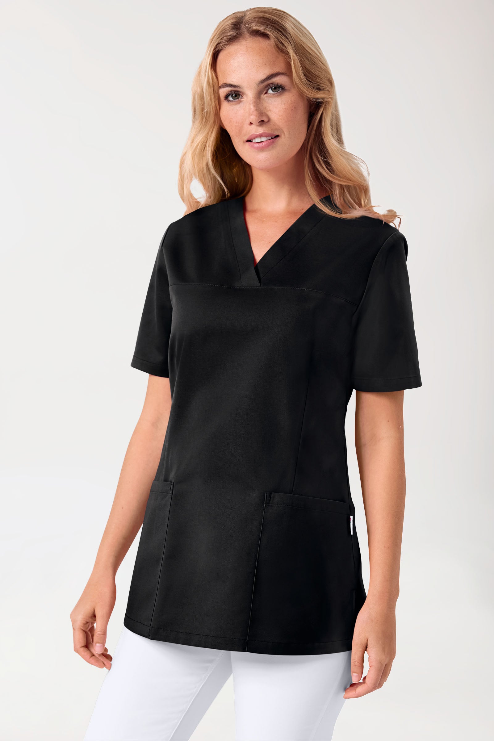 JUST STRONG Schlupfkasack Damen - V-Ausschnitt schwarz