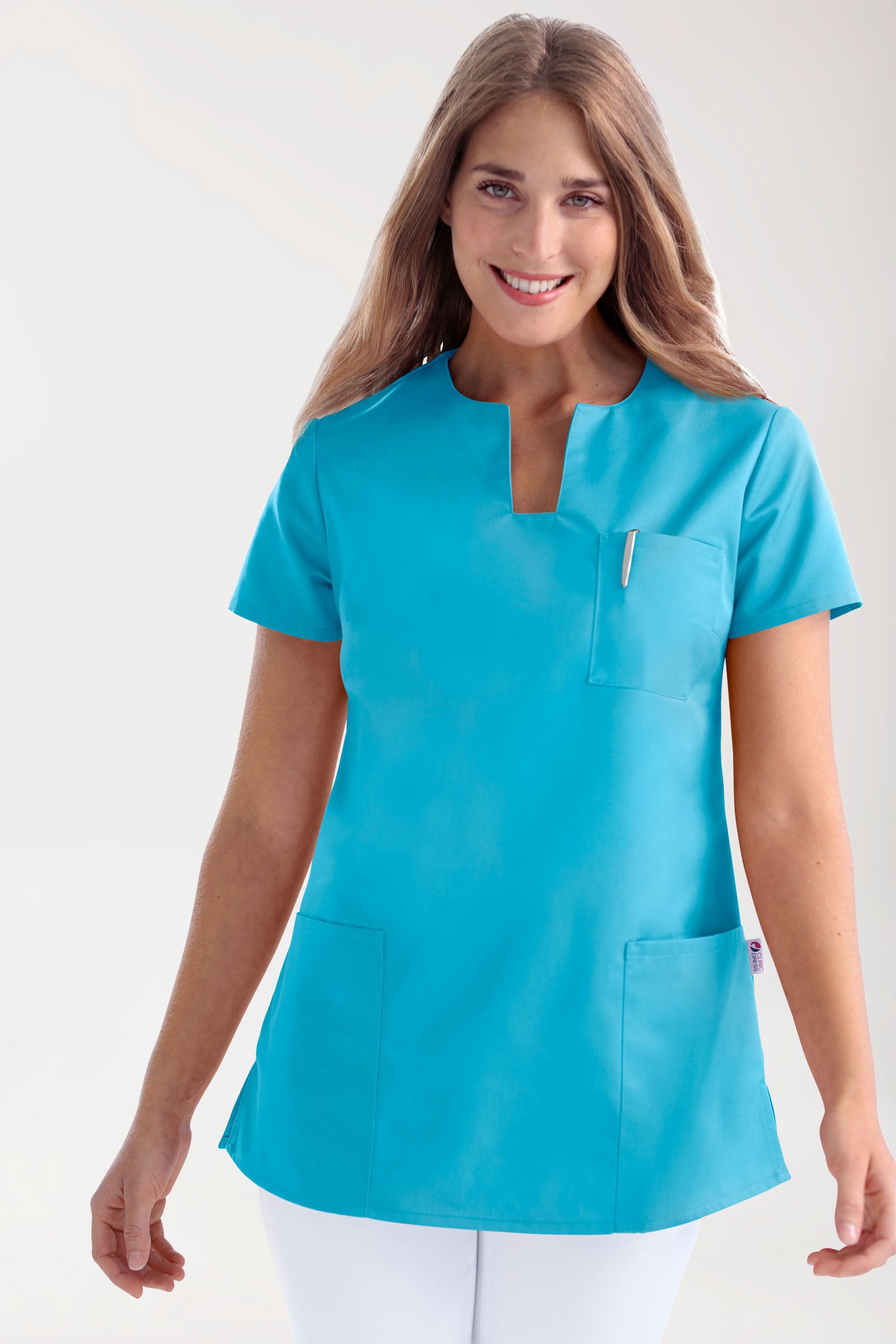 JUST STRONG Schlupfkasack Damen - eckiger Ausschnitt türkis