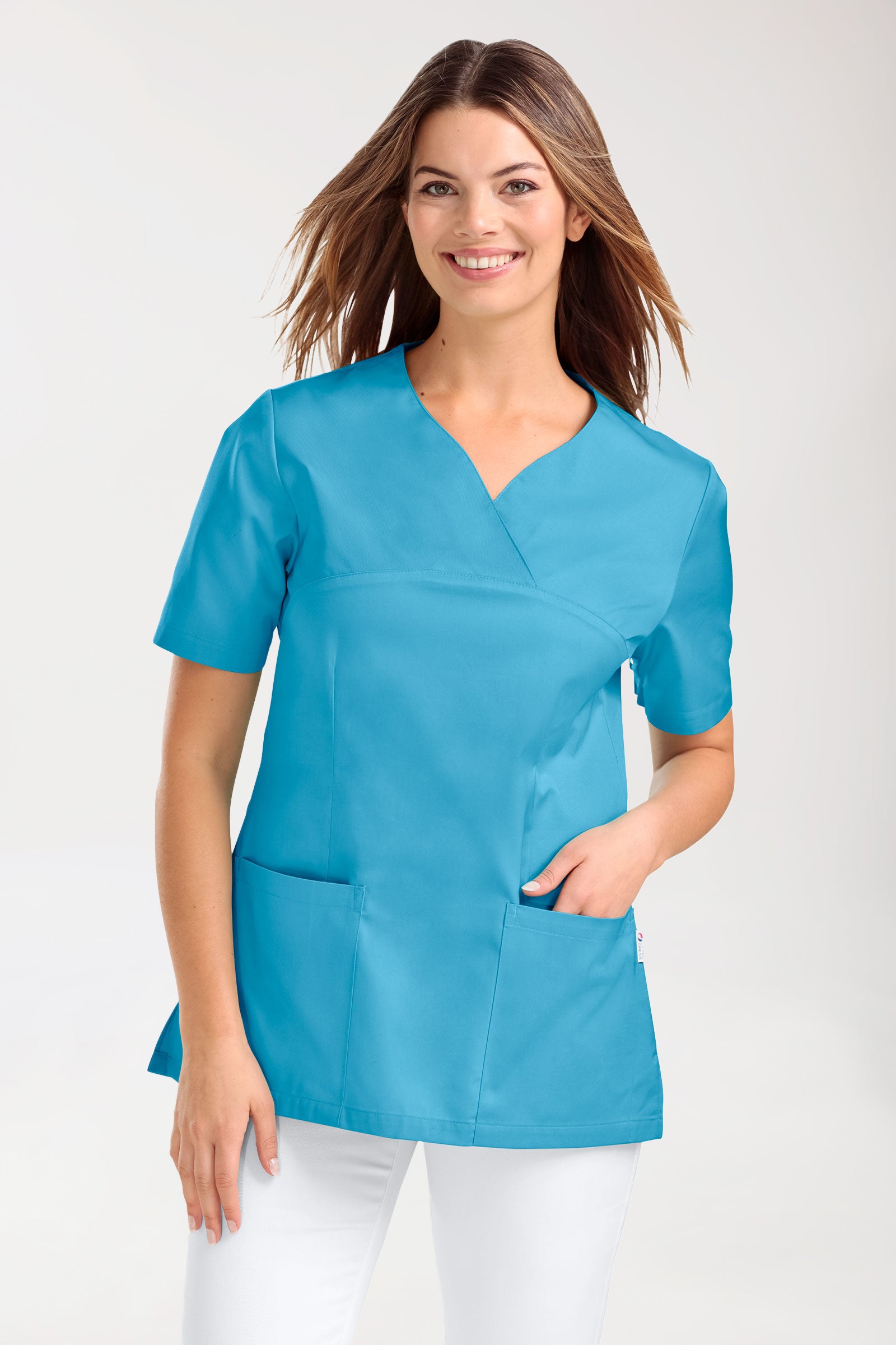 CORE Schlupfkasack Damen - Herzausschnitt türkis