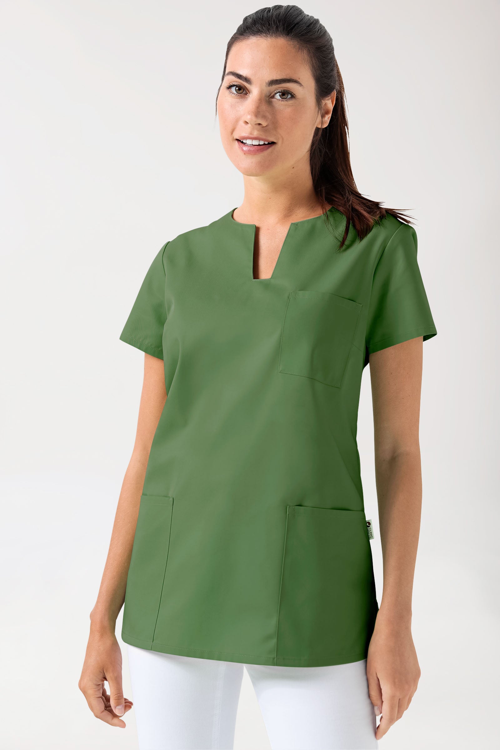 JUST STRONG Schlupfkasack Damen - eckiger Ausschnitt wiesengrün