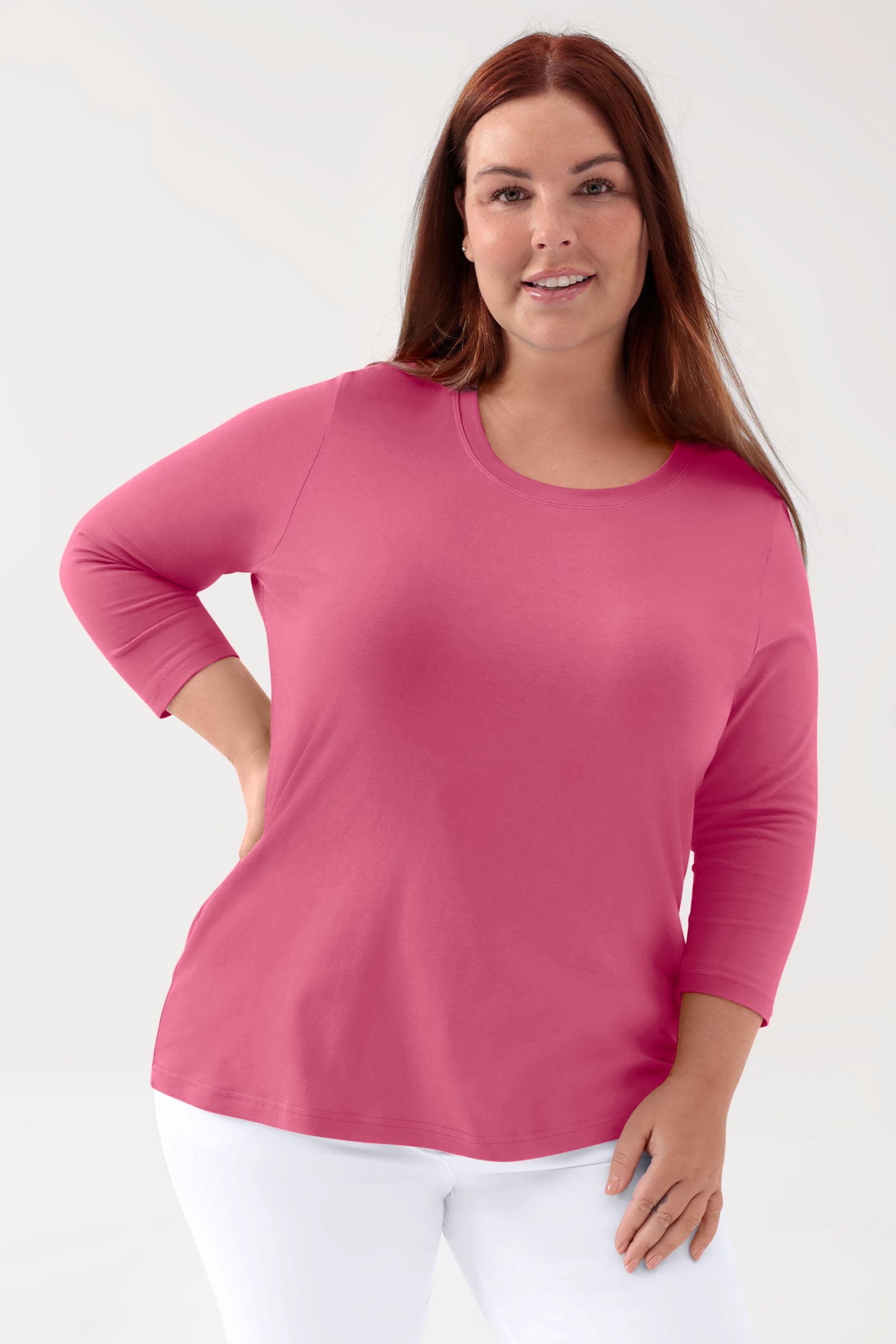 CORE Shirt Damen - 3/4 Arm rosenholz