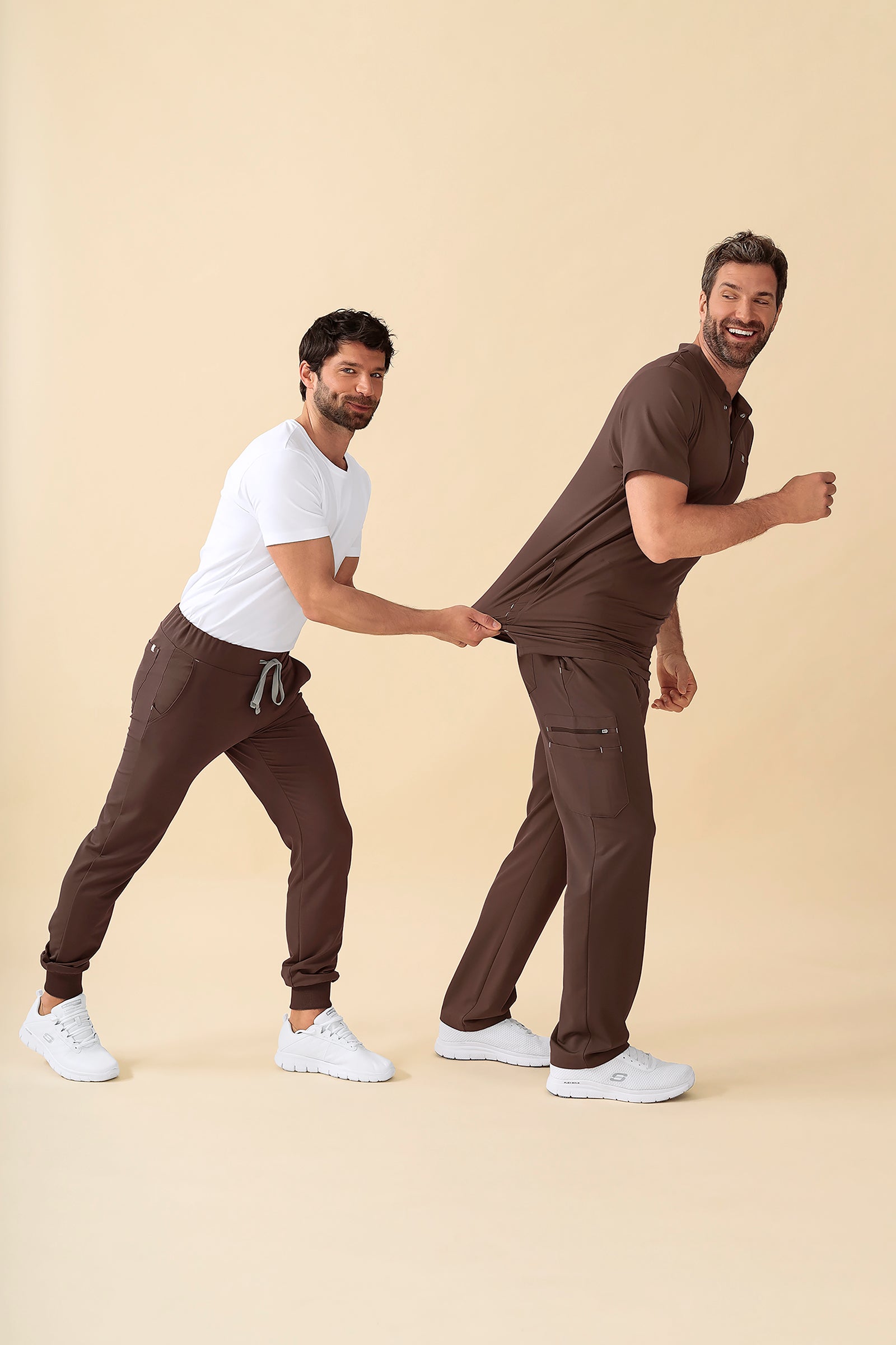 KAERE Hose Herren - gerader Saum mit Beintaschen coffee