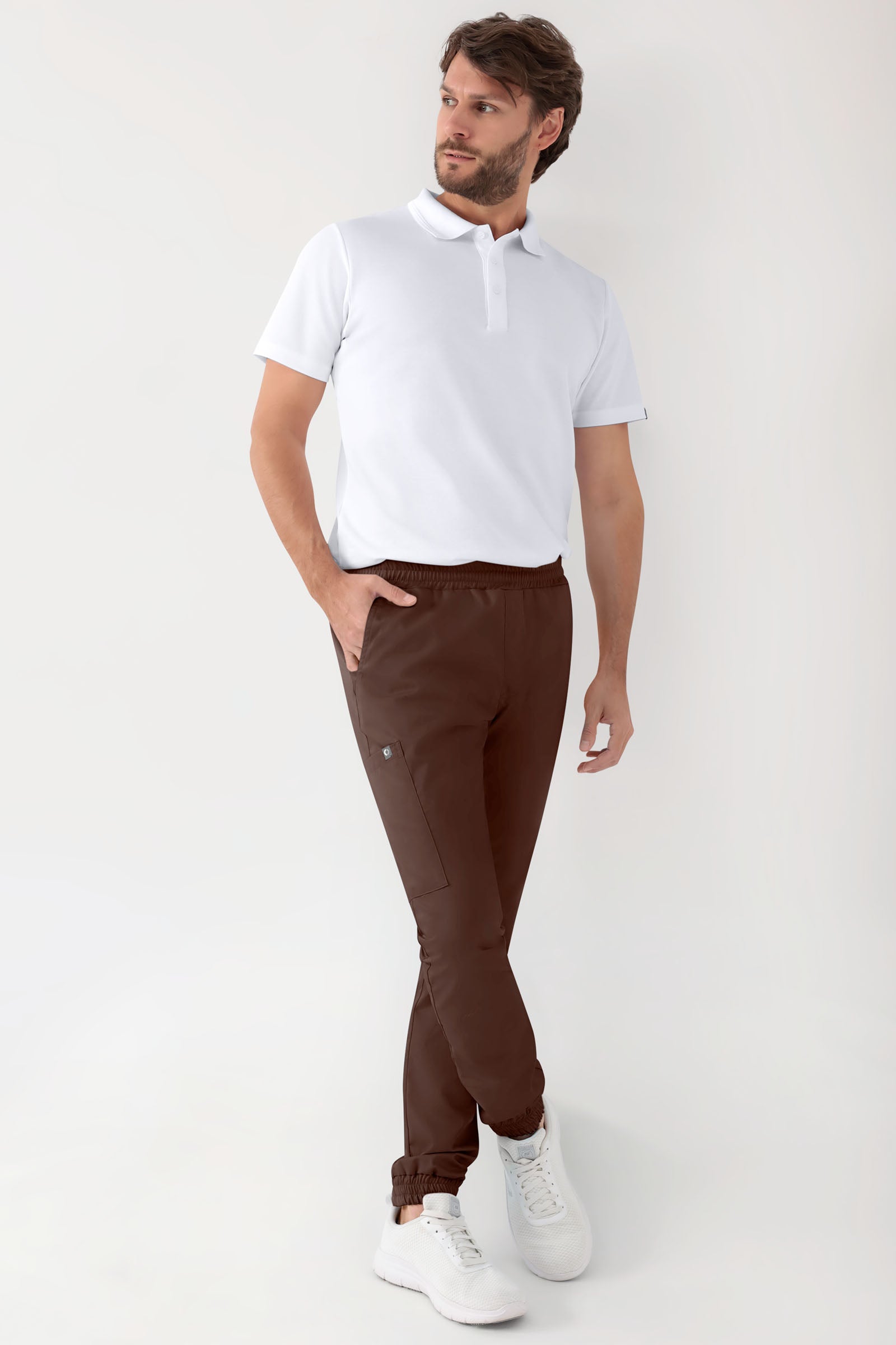 GREEN Stretch Hose Herren - Jogpants Style coffee