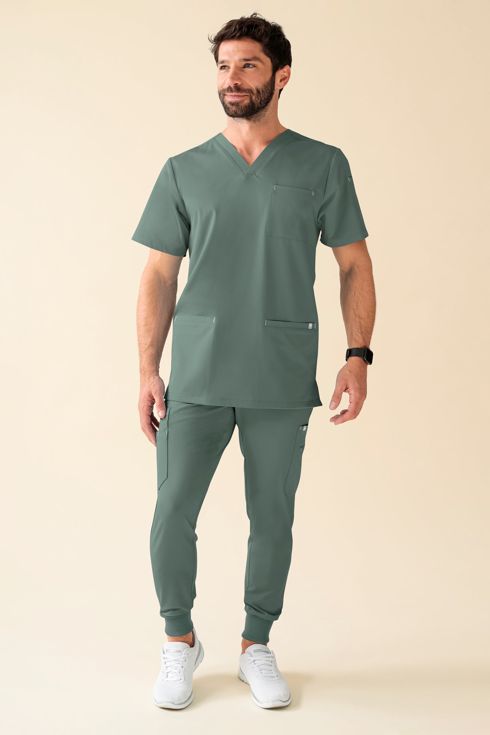 KAERE Hose Herren - Saumbündchen Kurzgr. mit Beintaschen dunkelgrün