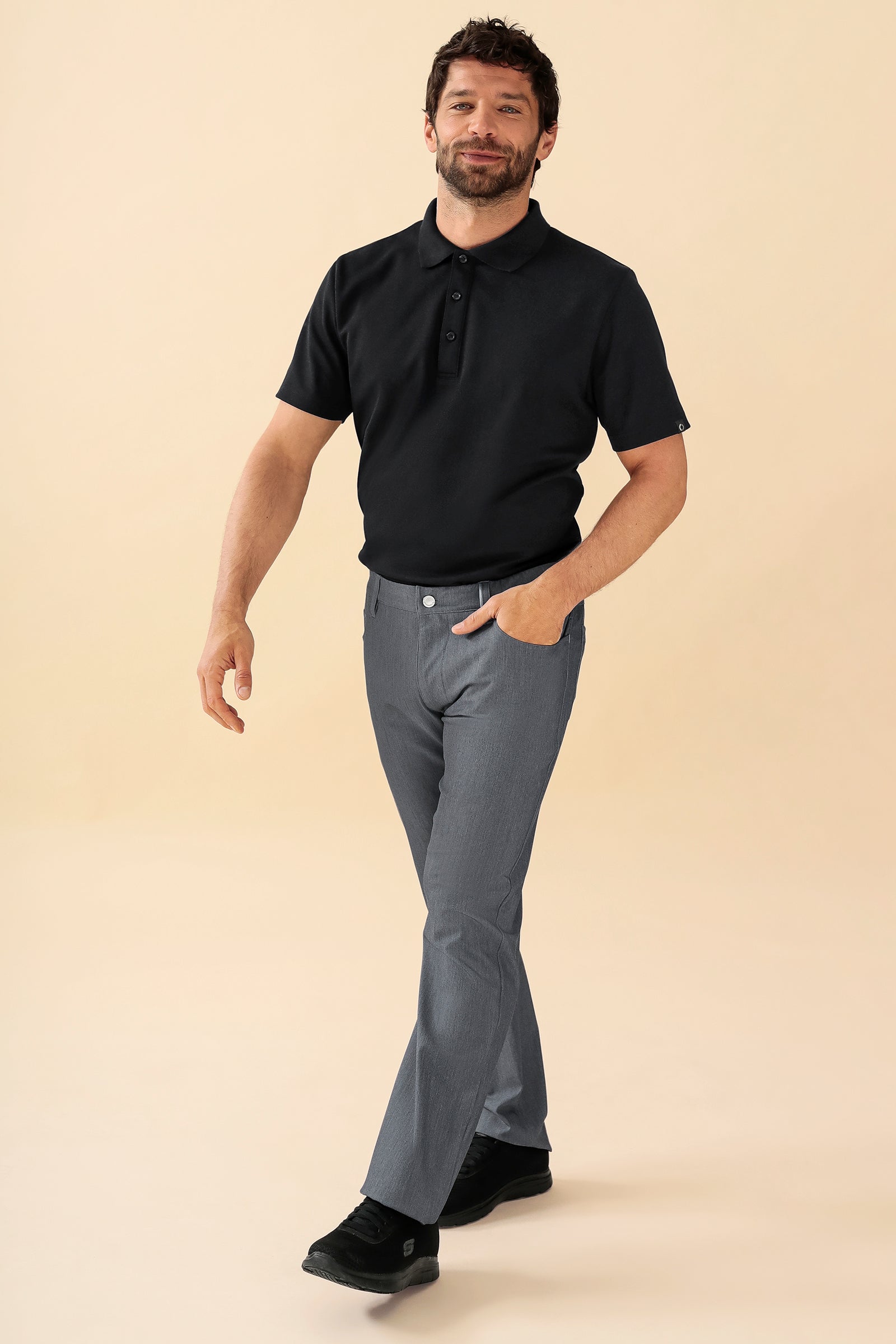 KAERE Hose Herren - 5-Pocket grau melange