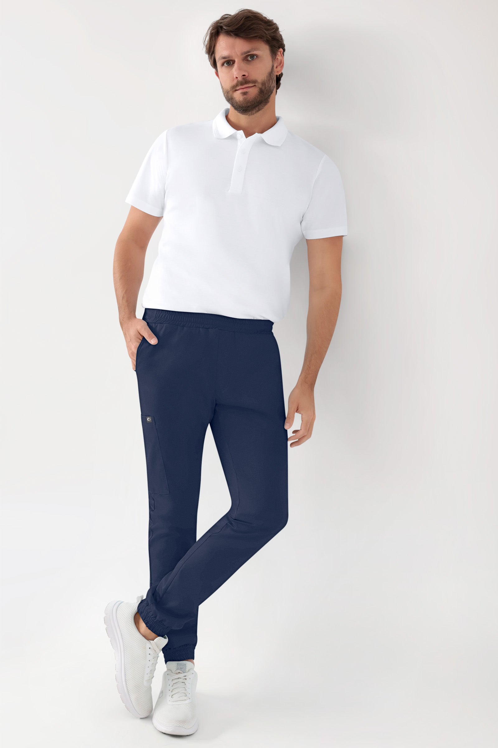 GREEN Stretch Hose Herren - Jogpants Style navy