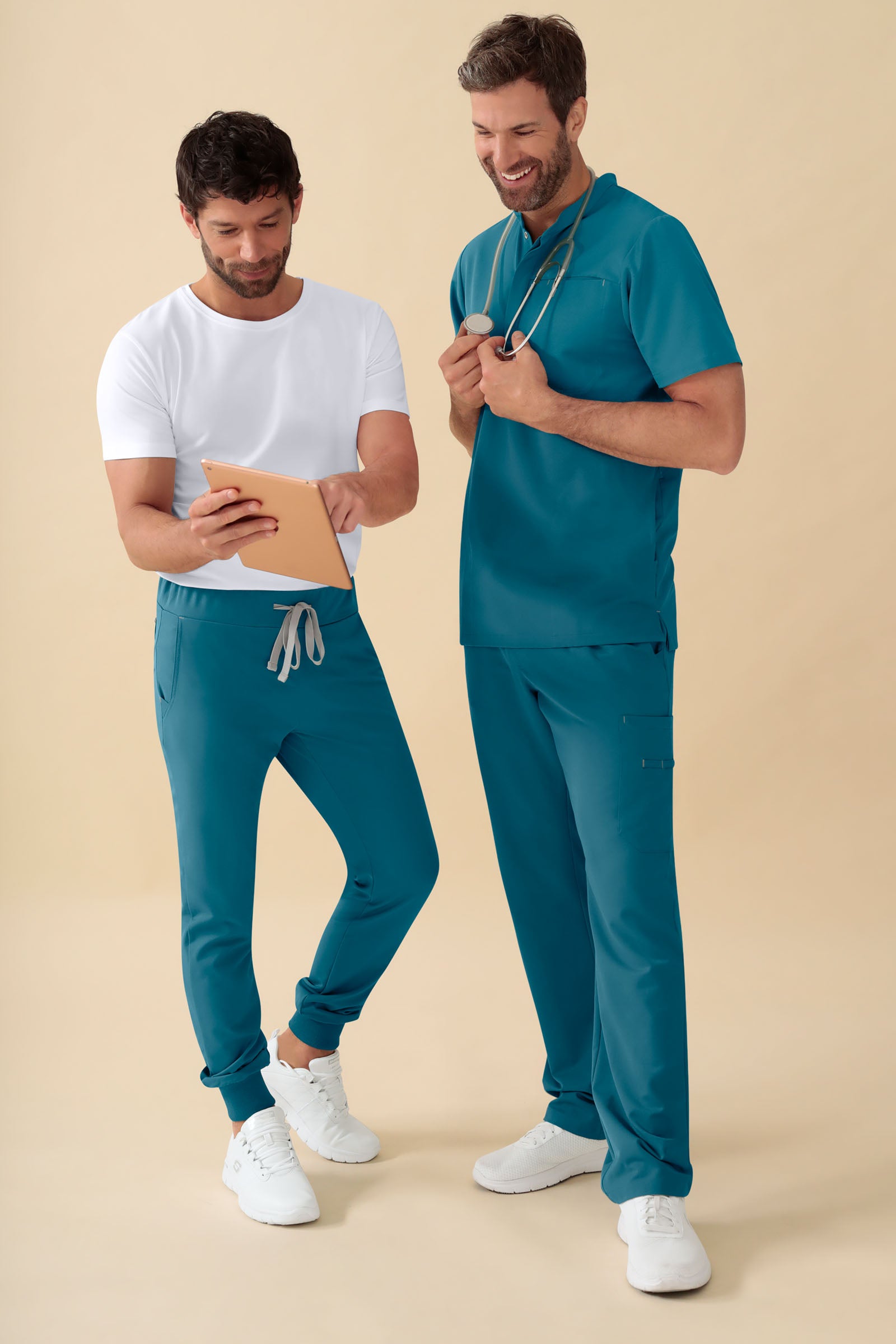 KAERE Hose Herren - gerader Saum ohne Beintaschen petrol