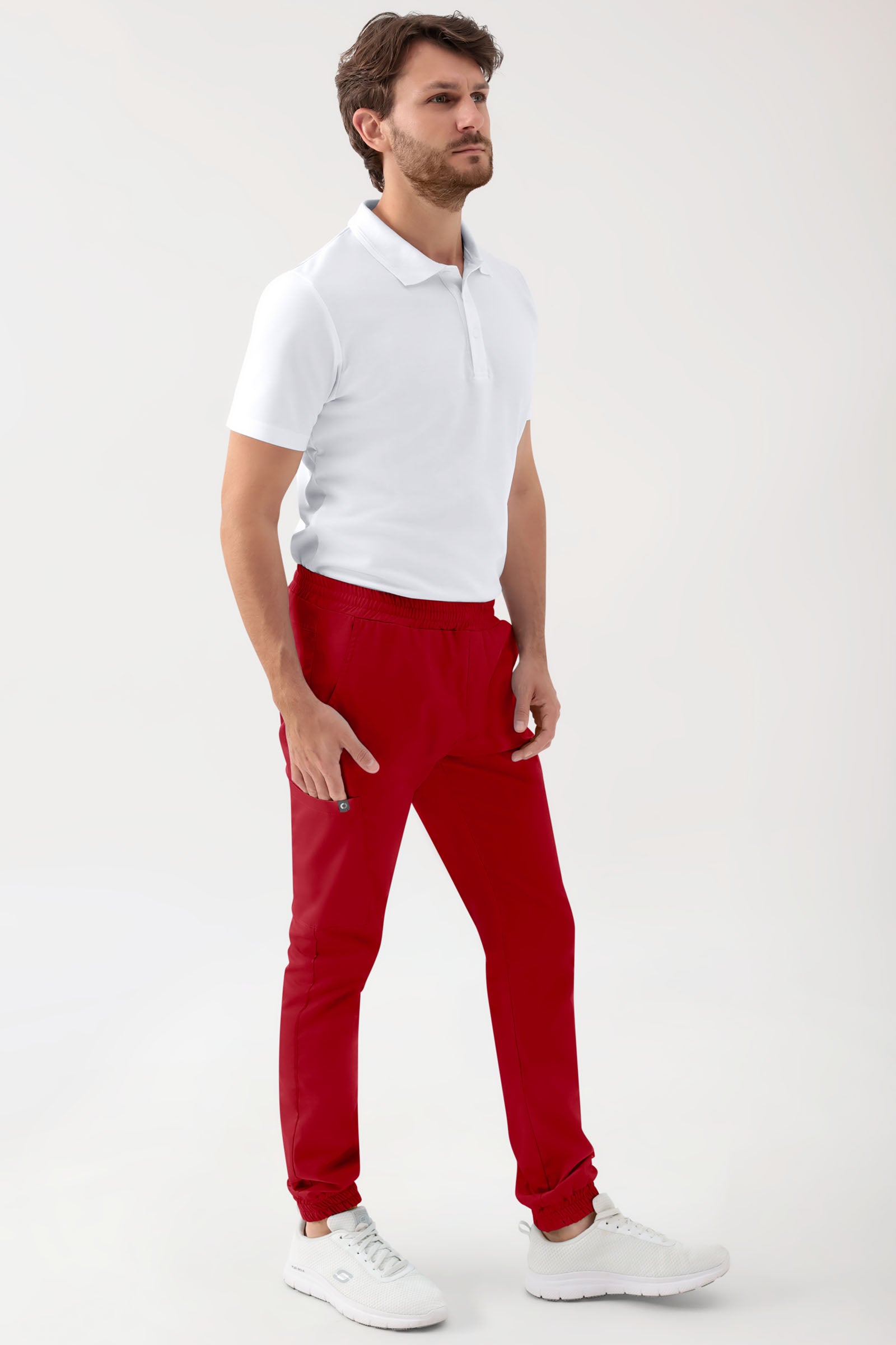 GREEN Stretch Hose Herren - Jogpants Style rot