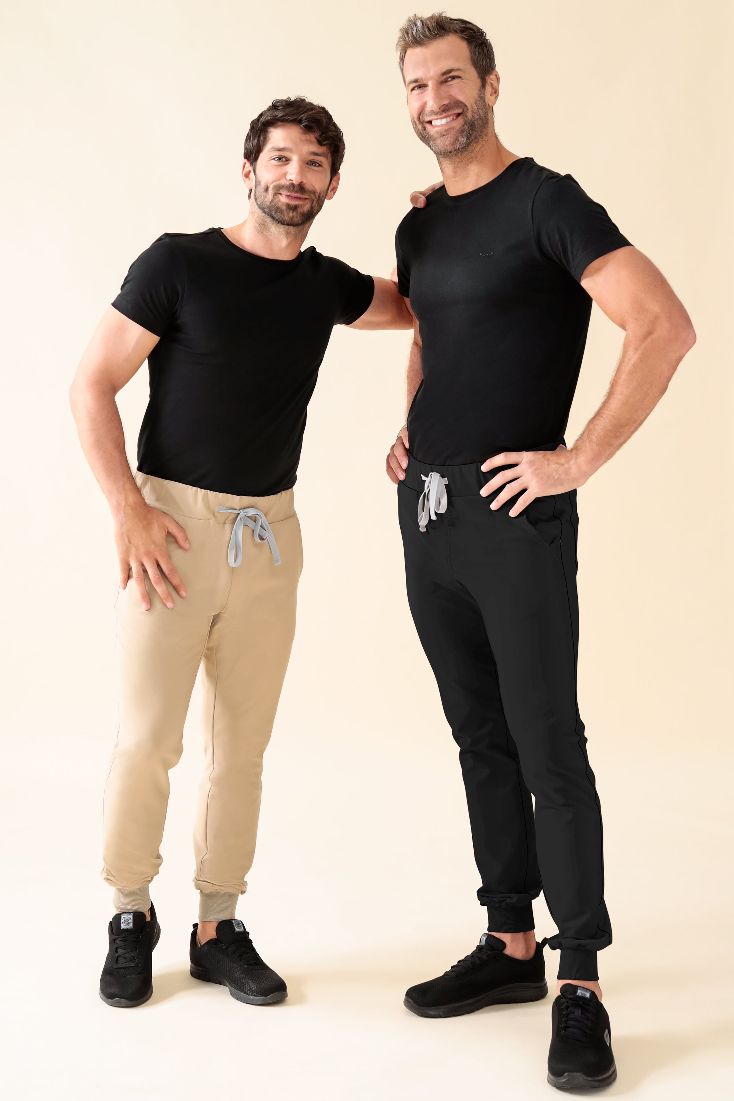 KAERE Hose Herren - Saumbündchen ohne Beintaschen schwarz
