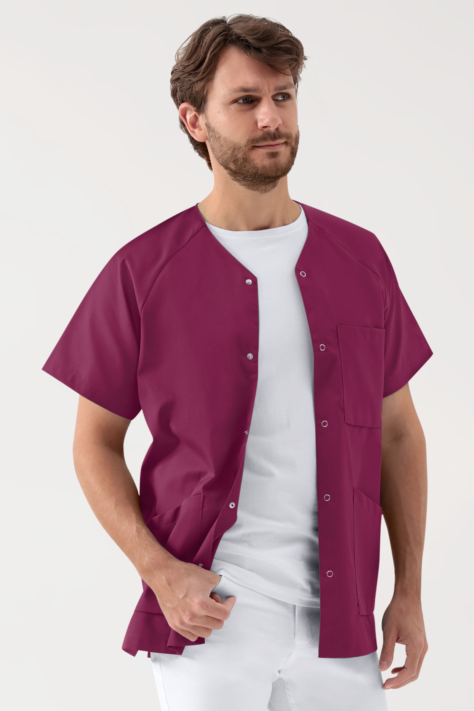 DER Kasack-Kasack Herren - durchgeknöpft berry, Vorderansicht