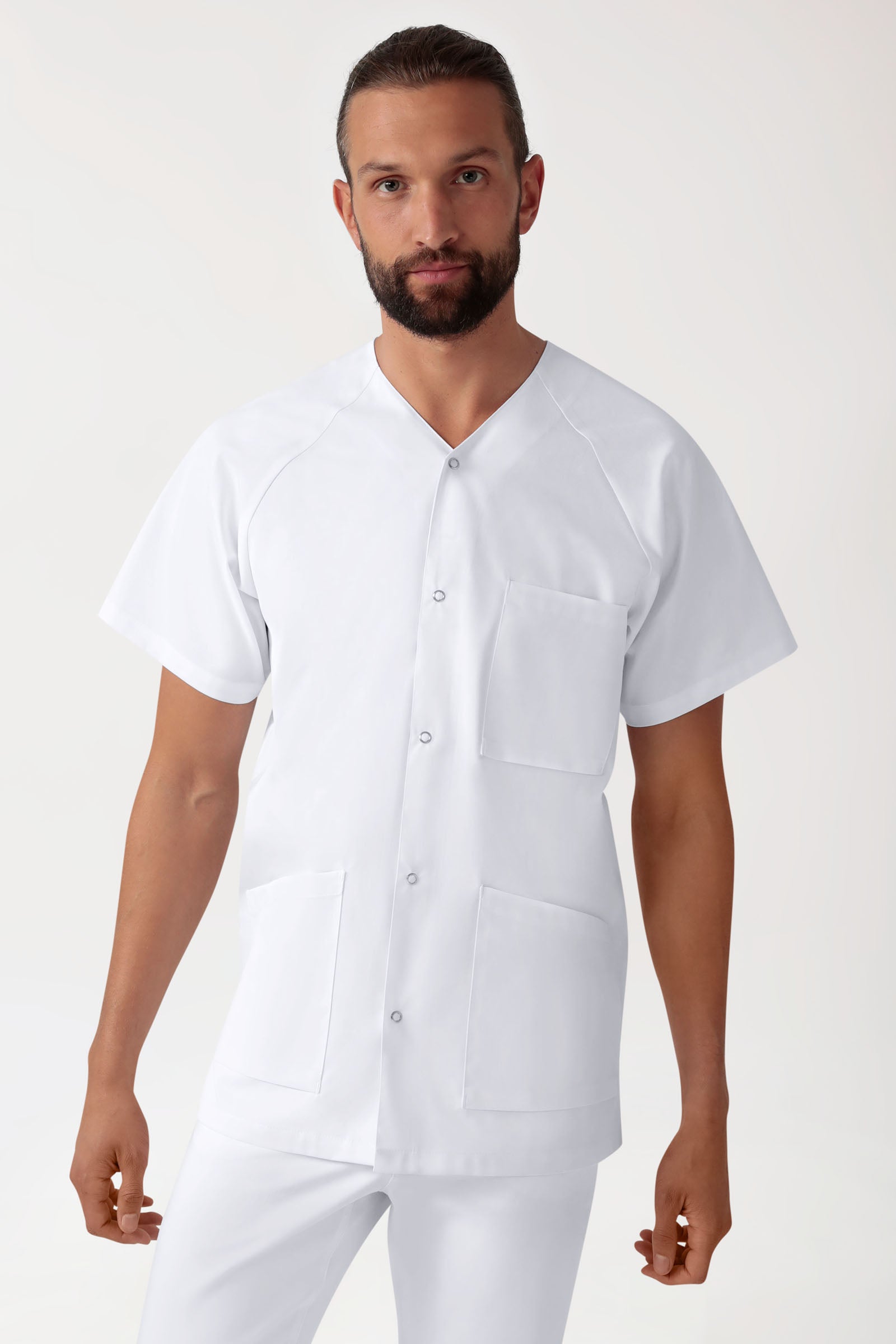 DER Kasack-Kasack Herren - durchgeknöpft weiß