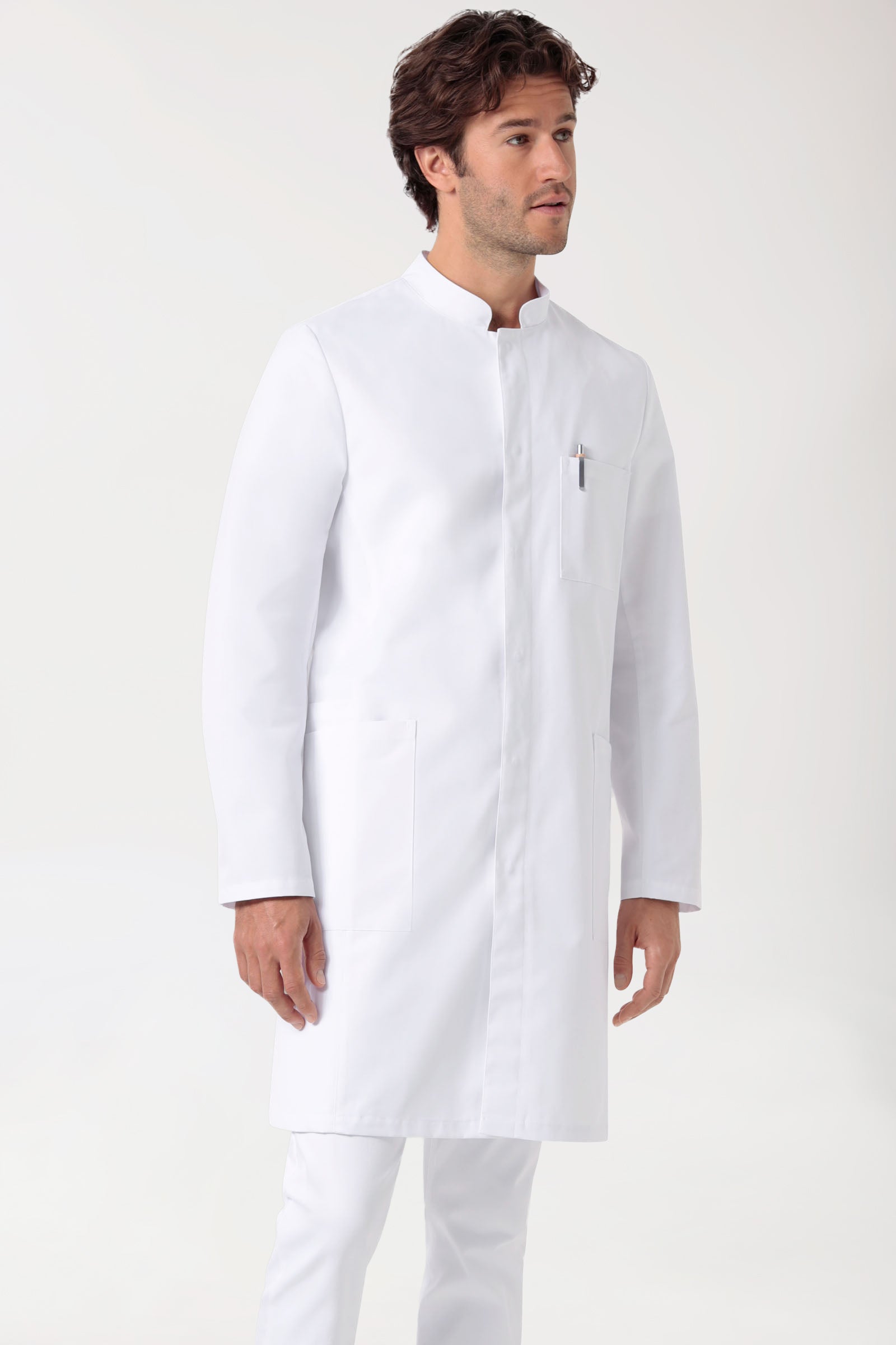 Mantel Herren - Stehkragen weiß