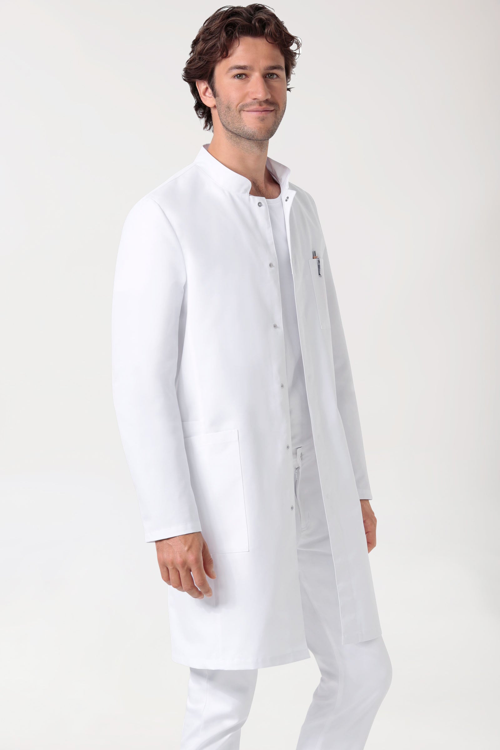 Mantel Herren - Stehkragen weiß