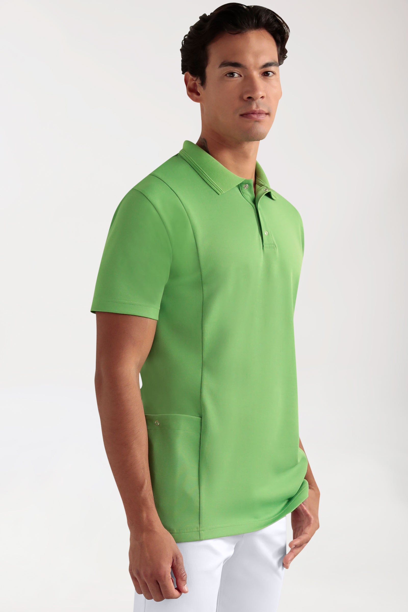 COMFY FLEX Stretch Schlupfkasack Herren - Polokragen apfelgrün