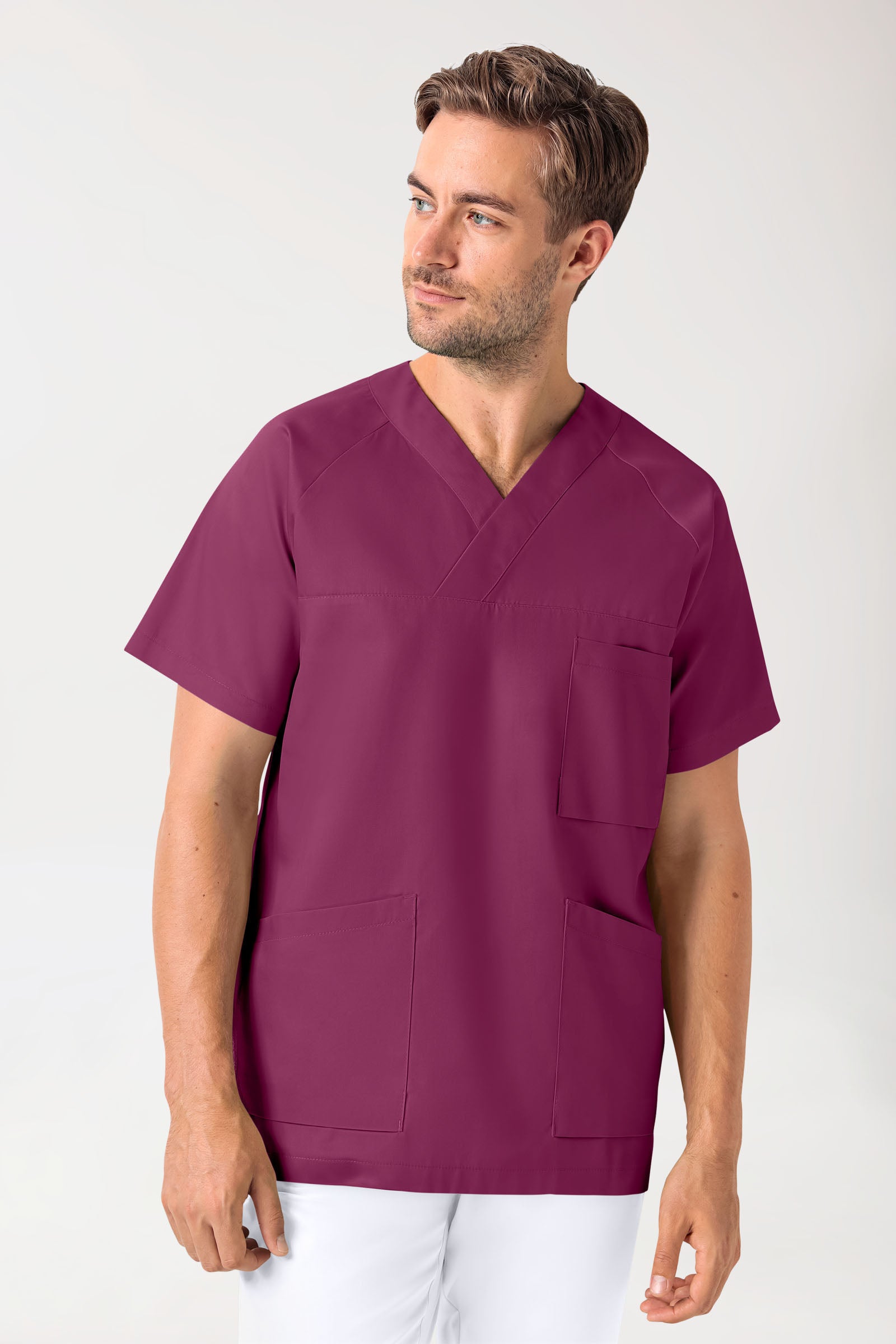 DER Kasack-Kasack Herren - V-Ausschnitt berry