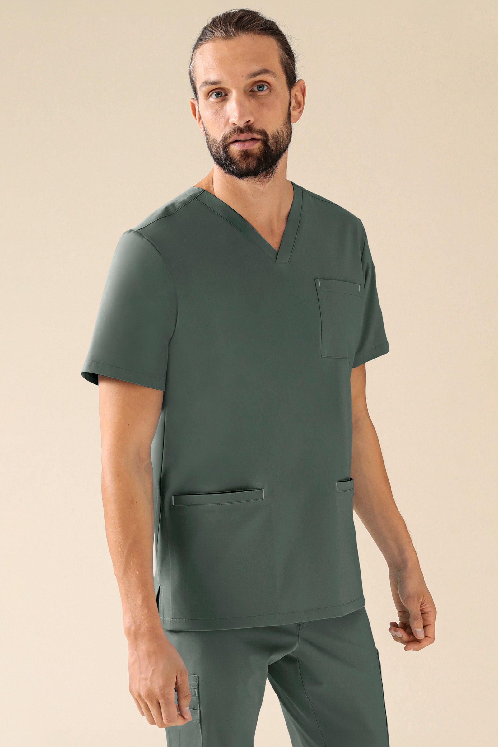 KAERE Schlupfkasack Herren - V-Ausschnitt dunkelgrün