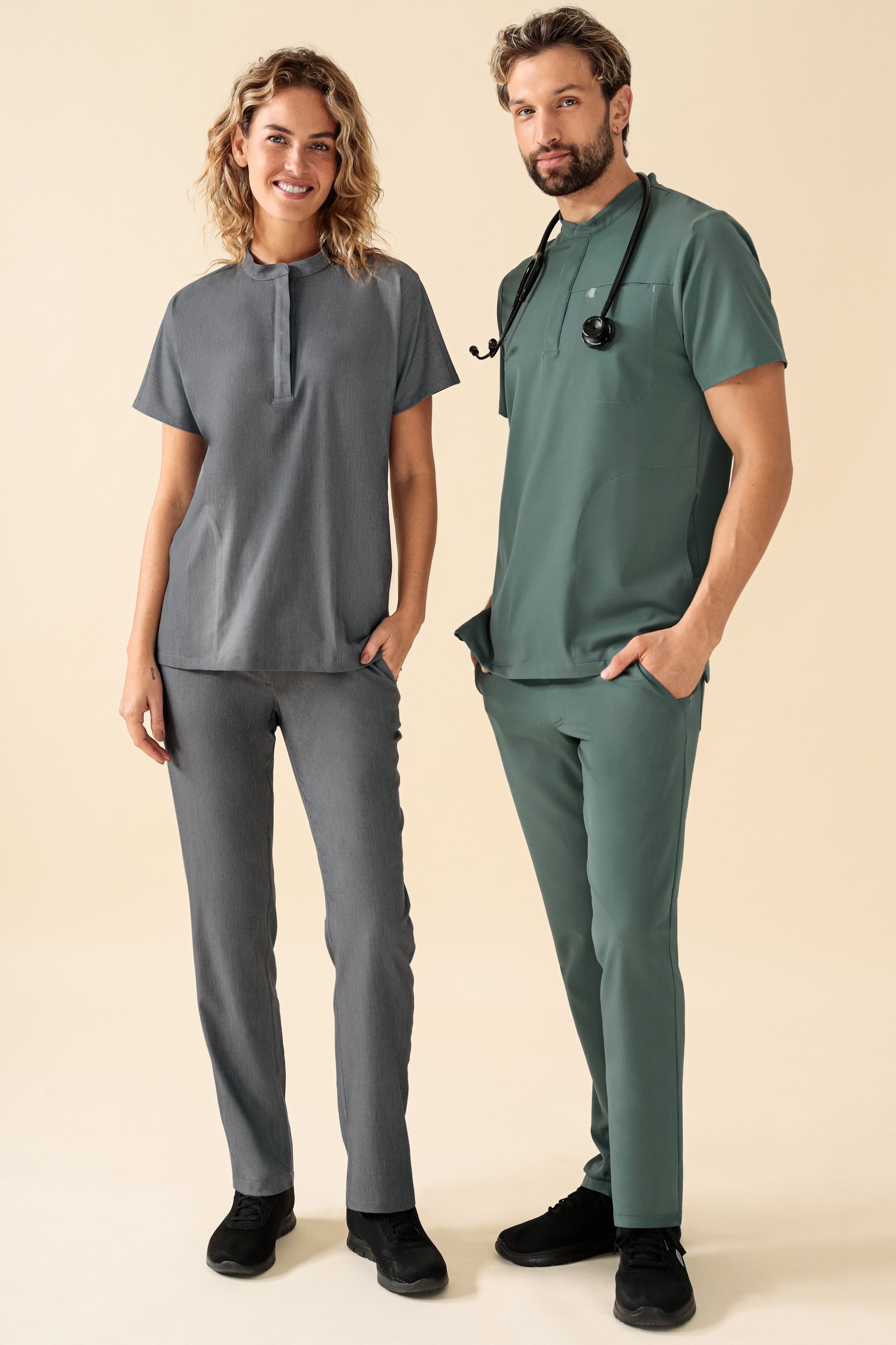 KAERE Schlupfkasack Herren - Stehkragen dunkelgrün