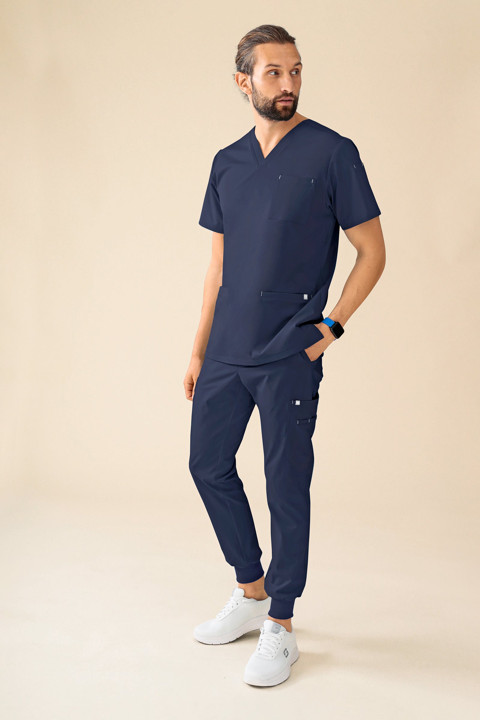 KAERE Schlupfkasack Herren - 3er Pack - V-Ausschnitt navy