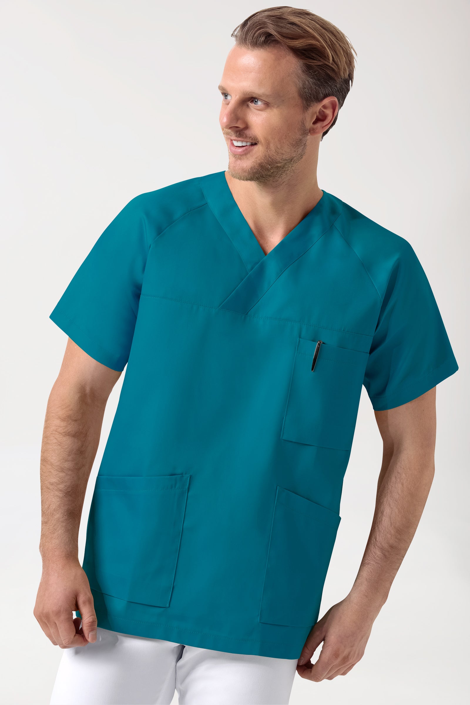 CORE Schlupfkasack Herren - 3er-Pack - V-Ausschnitt petrol