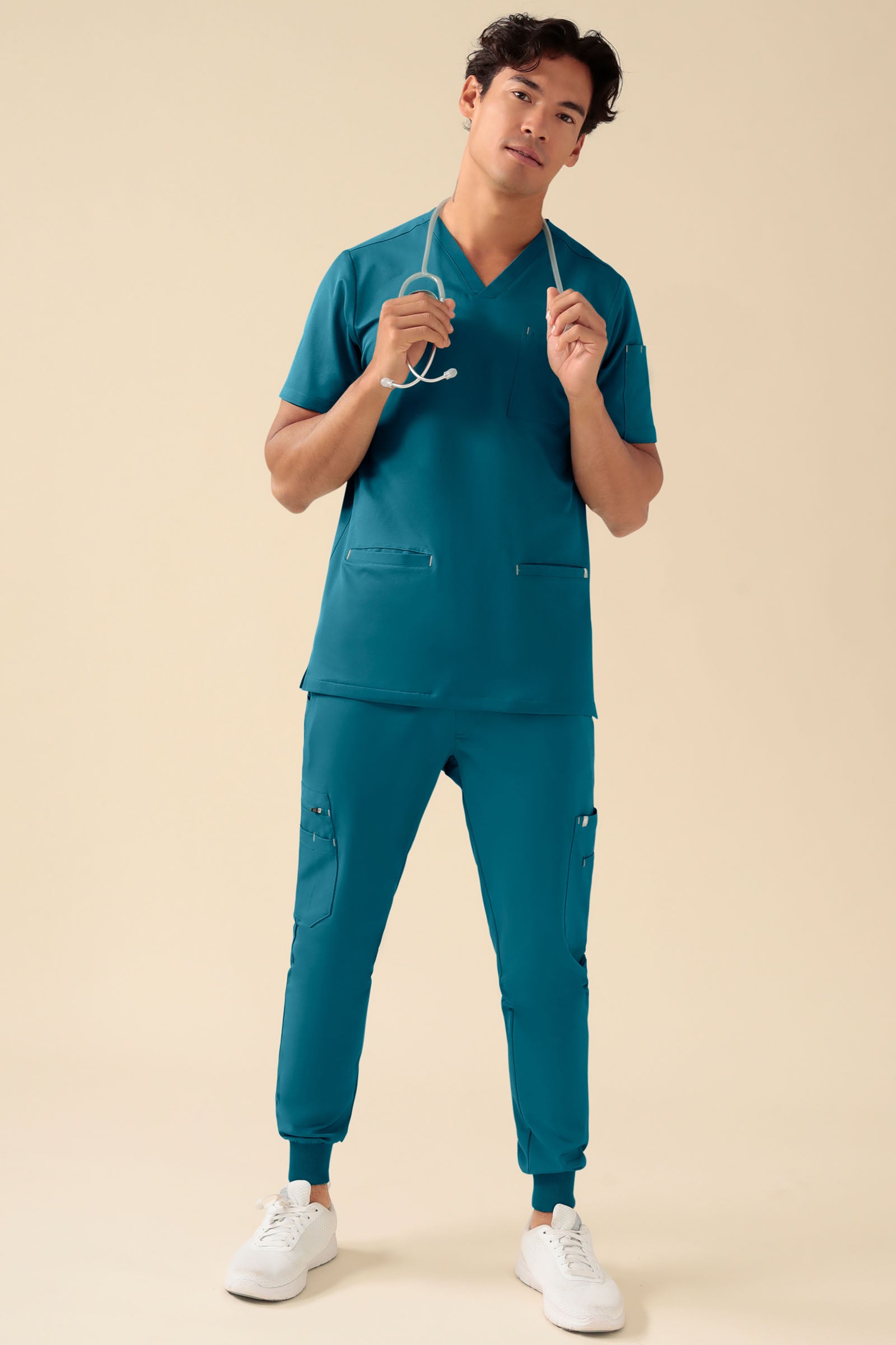 KAERE Schlupfkasack Herren - V-Ausschnitt petrol