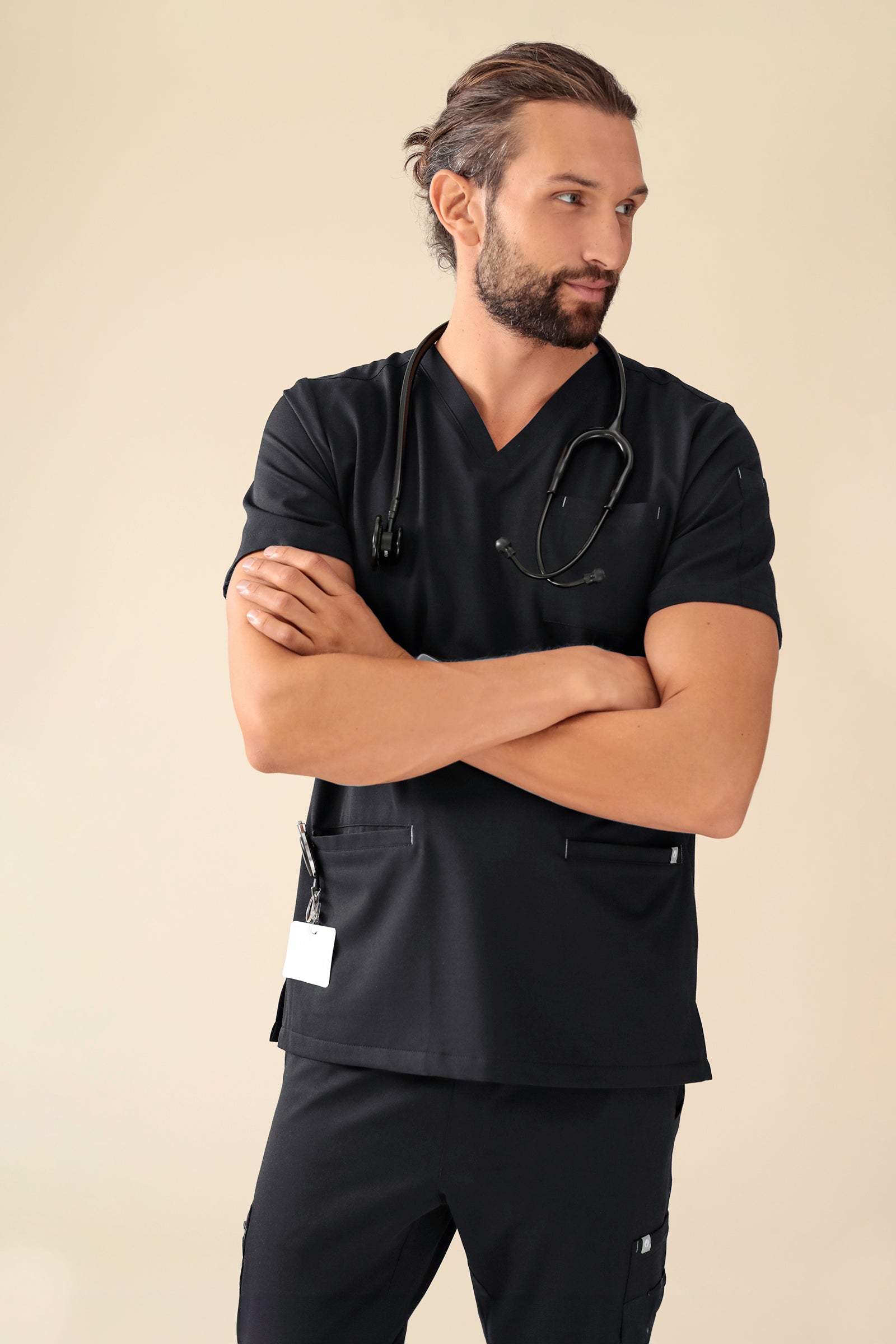 KAERE Schlupfkasack Herren - 3er Pack - V-Ausschnitt schwarz