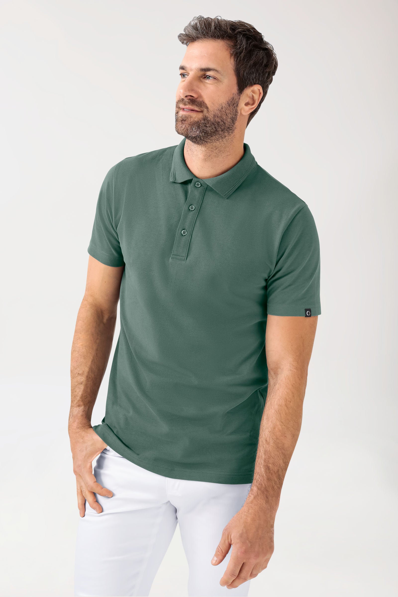 COMFY FLEX Stretch Shirt Herren - Polokragen dunkelgrün