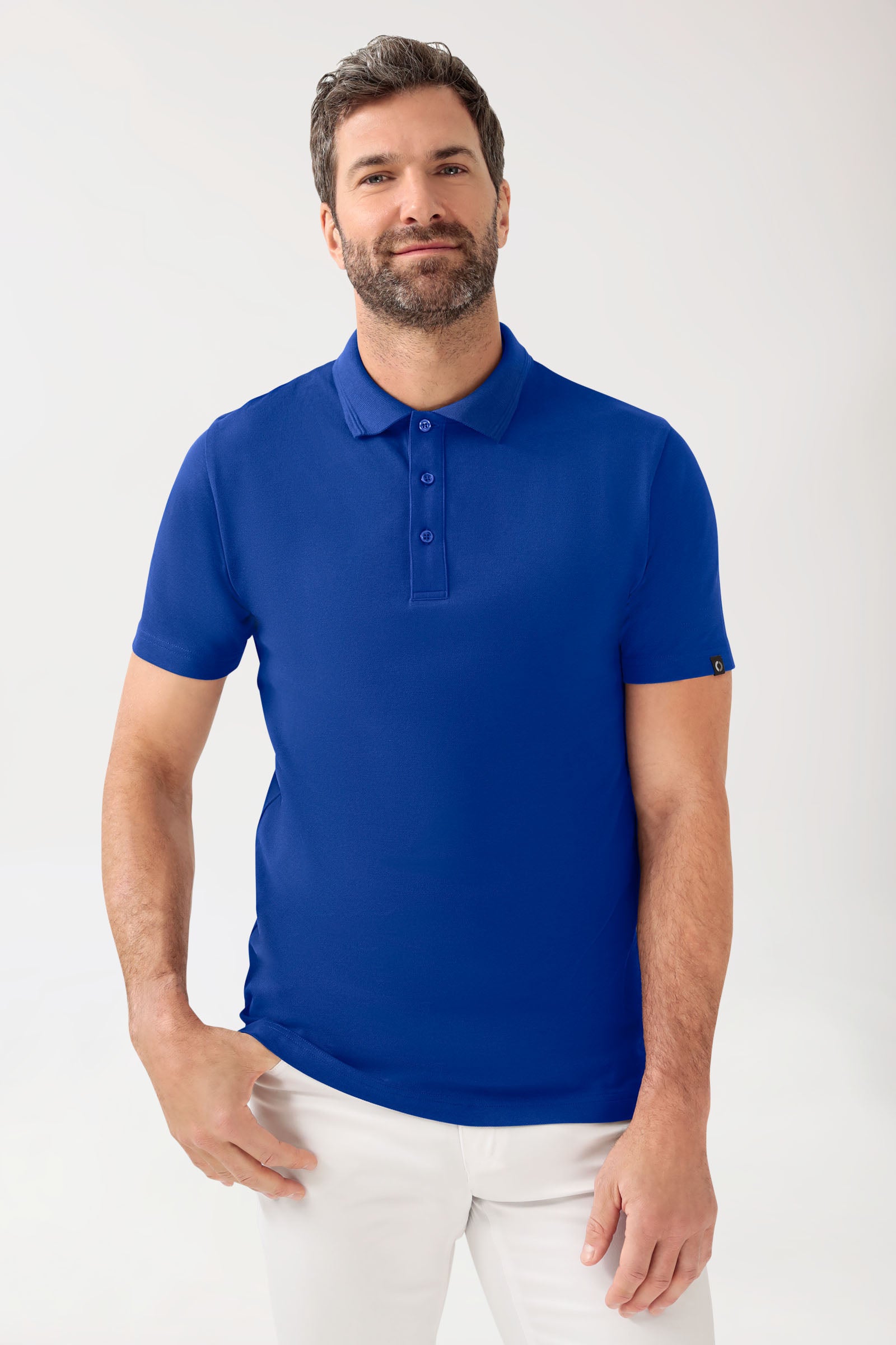 COMFY FLEX Stretch Shirt Herren - Polokragen königsblau