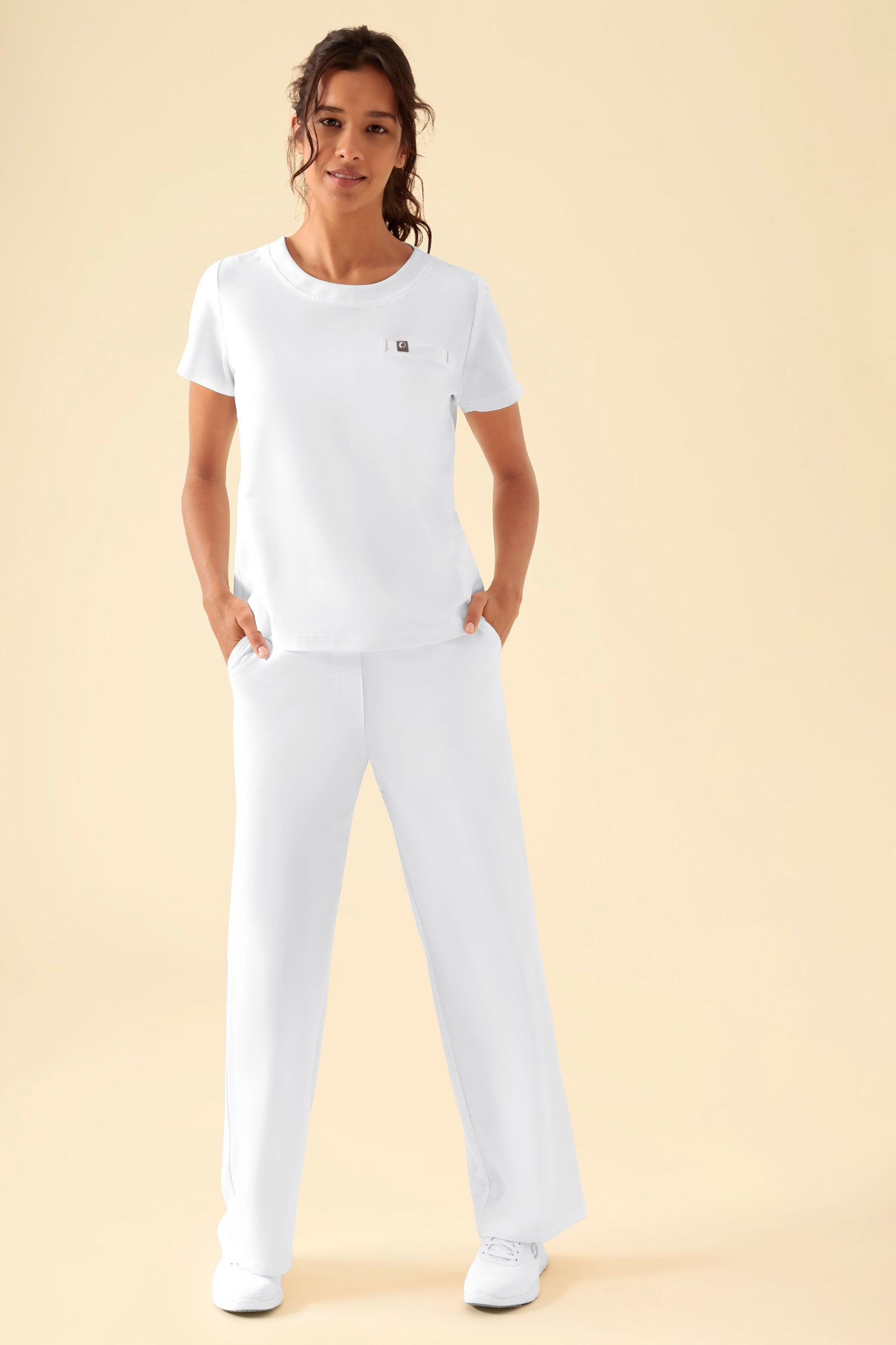 KAERE Shirt Damen - Rundhalsausschnitt weiß