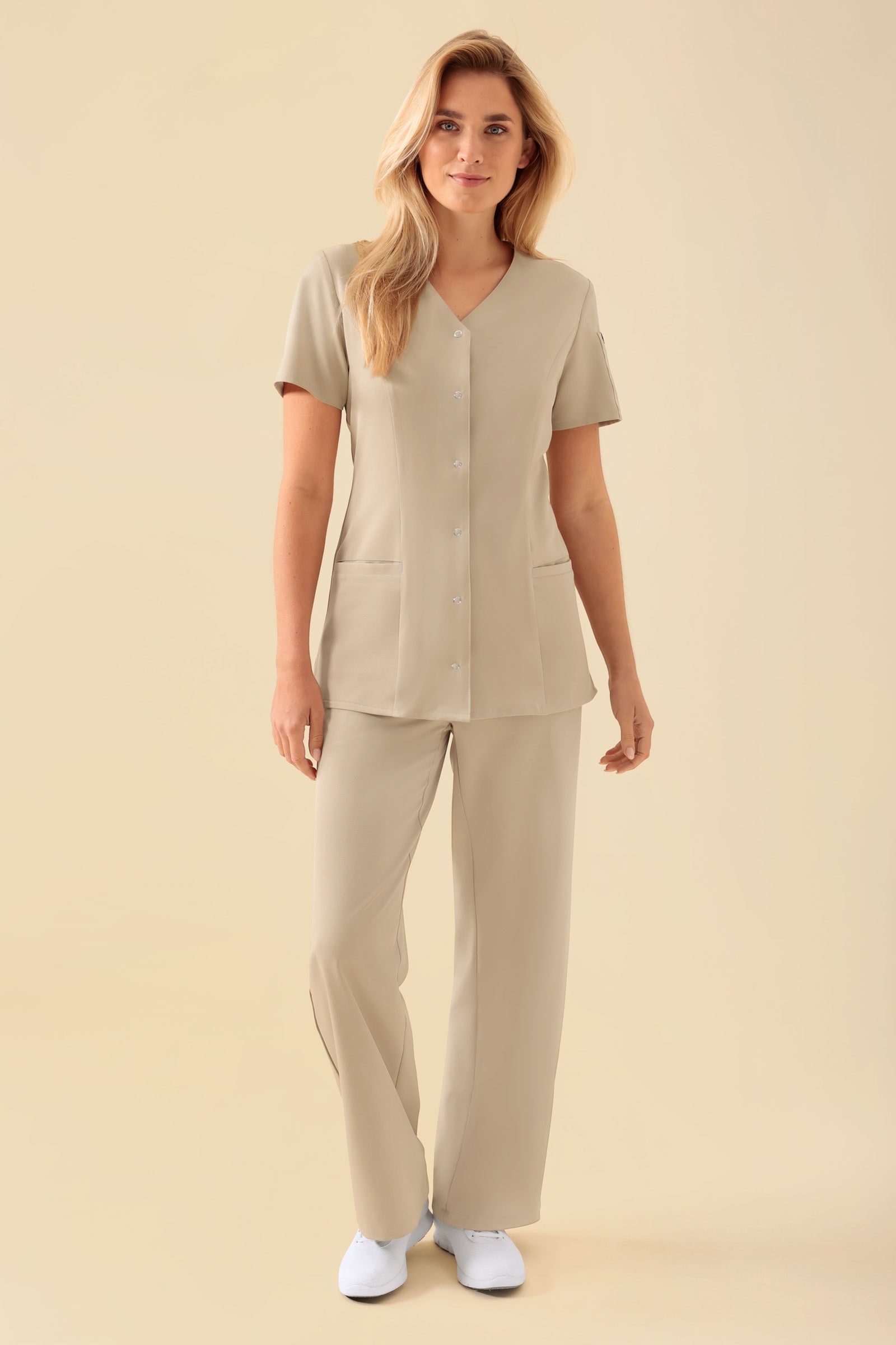 KAERE Kasack Damen - durchgeknöpft sand