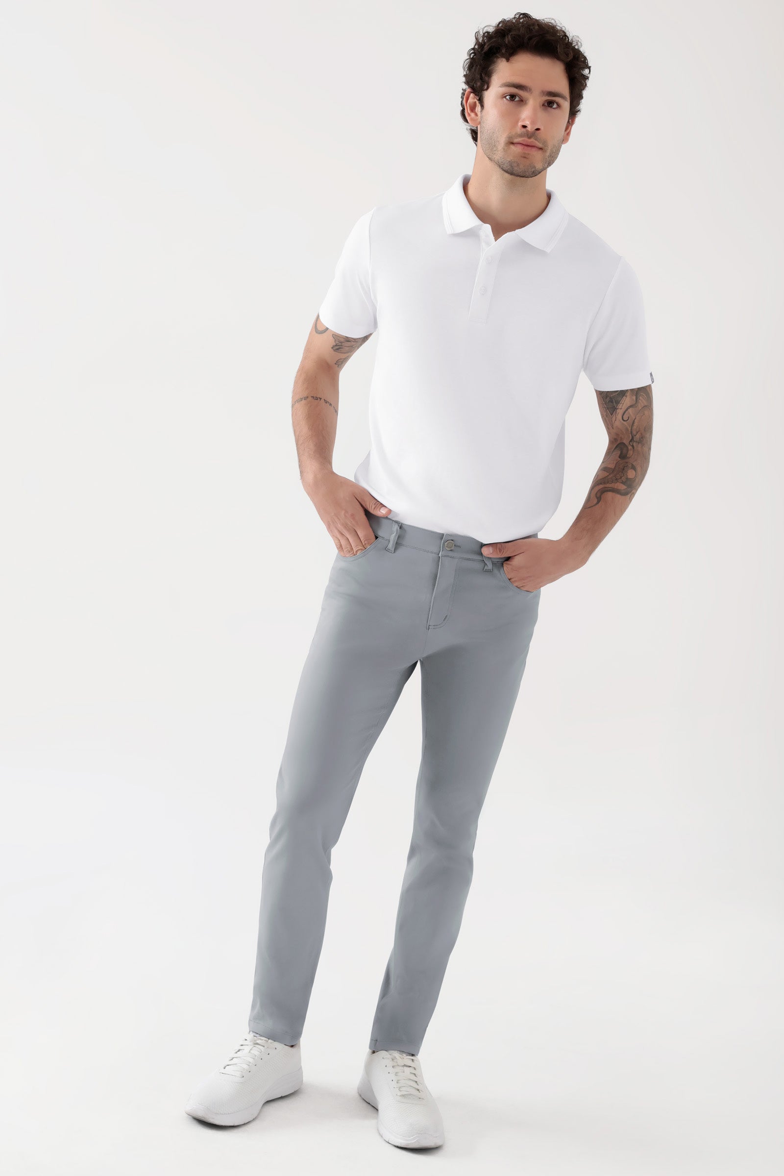 COMFY FLEX 5-Pocket Hose Herren - schlankes Bein grau