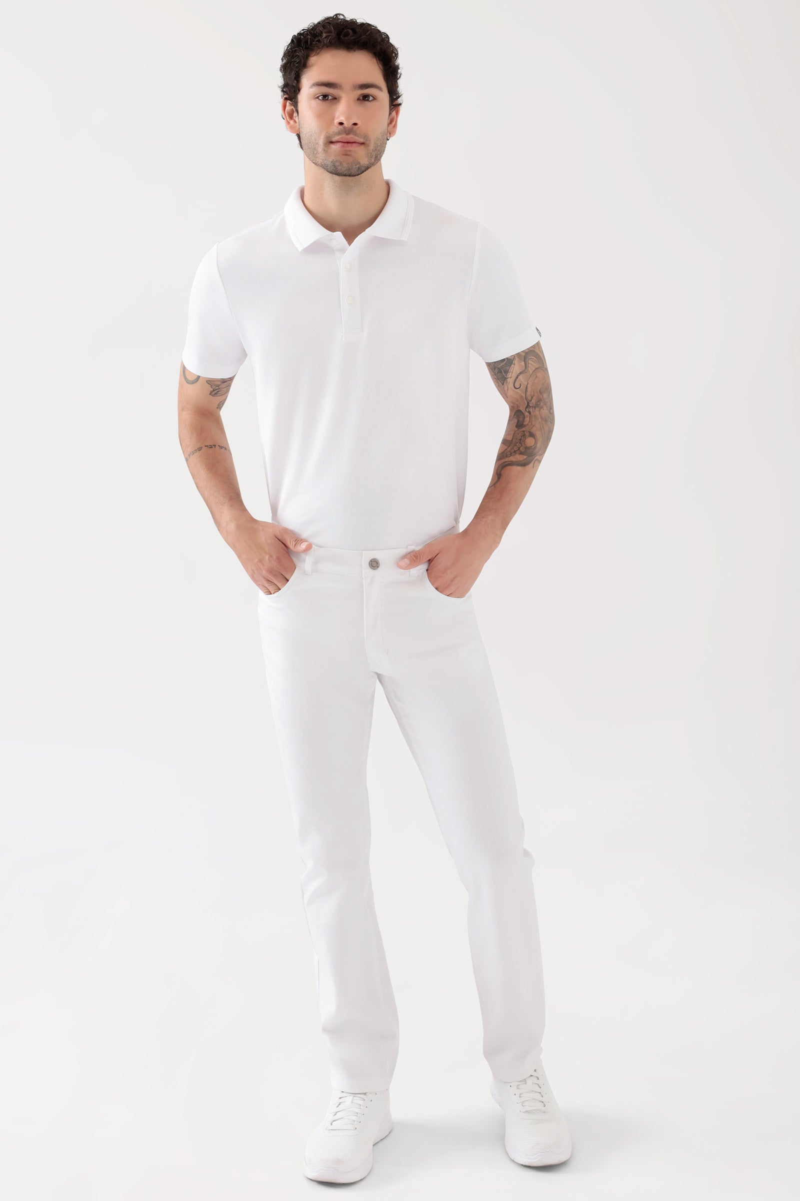 COMFY FLEX 5-Pocket Hose Herren - gerades Bein weiß