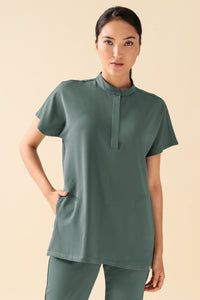 KAERE Schlupfkasack Damen - Stehkragen dunkelgrün