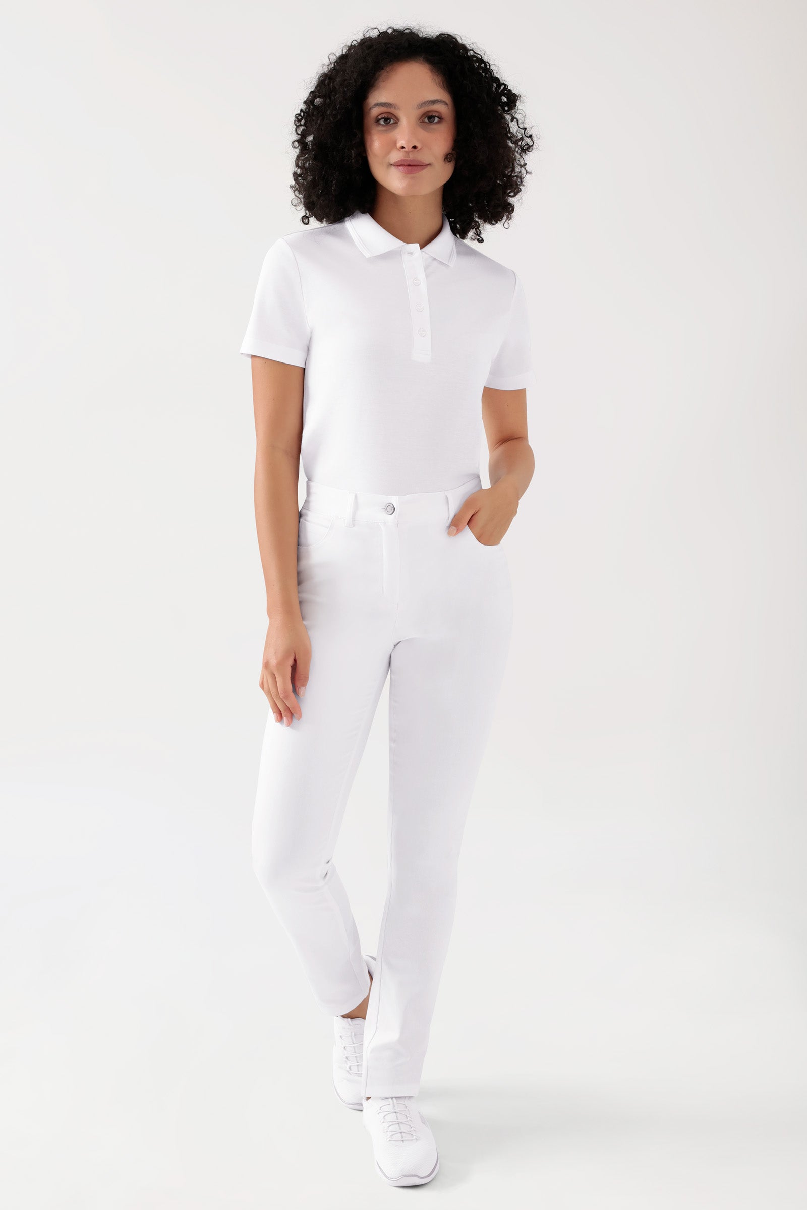 COMFY FLEX 5-Pocket Hose Damen - gerades Bein weiß