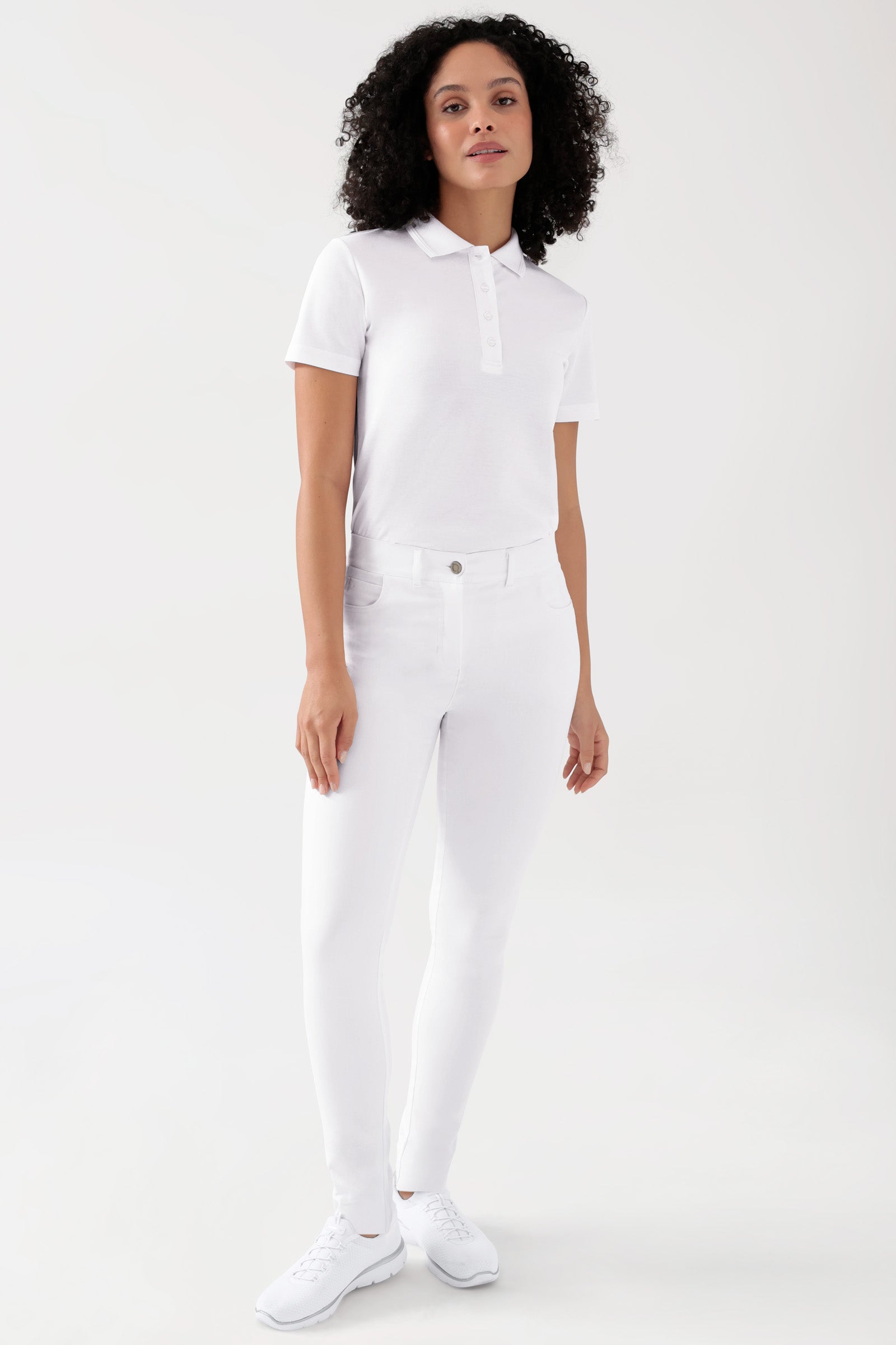COMFY FLEX 5-Pocket Hose Damen - schlankes Bein weiß