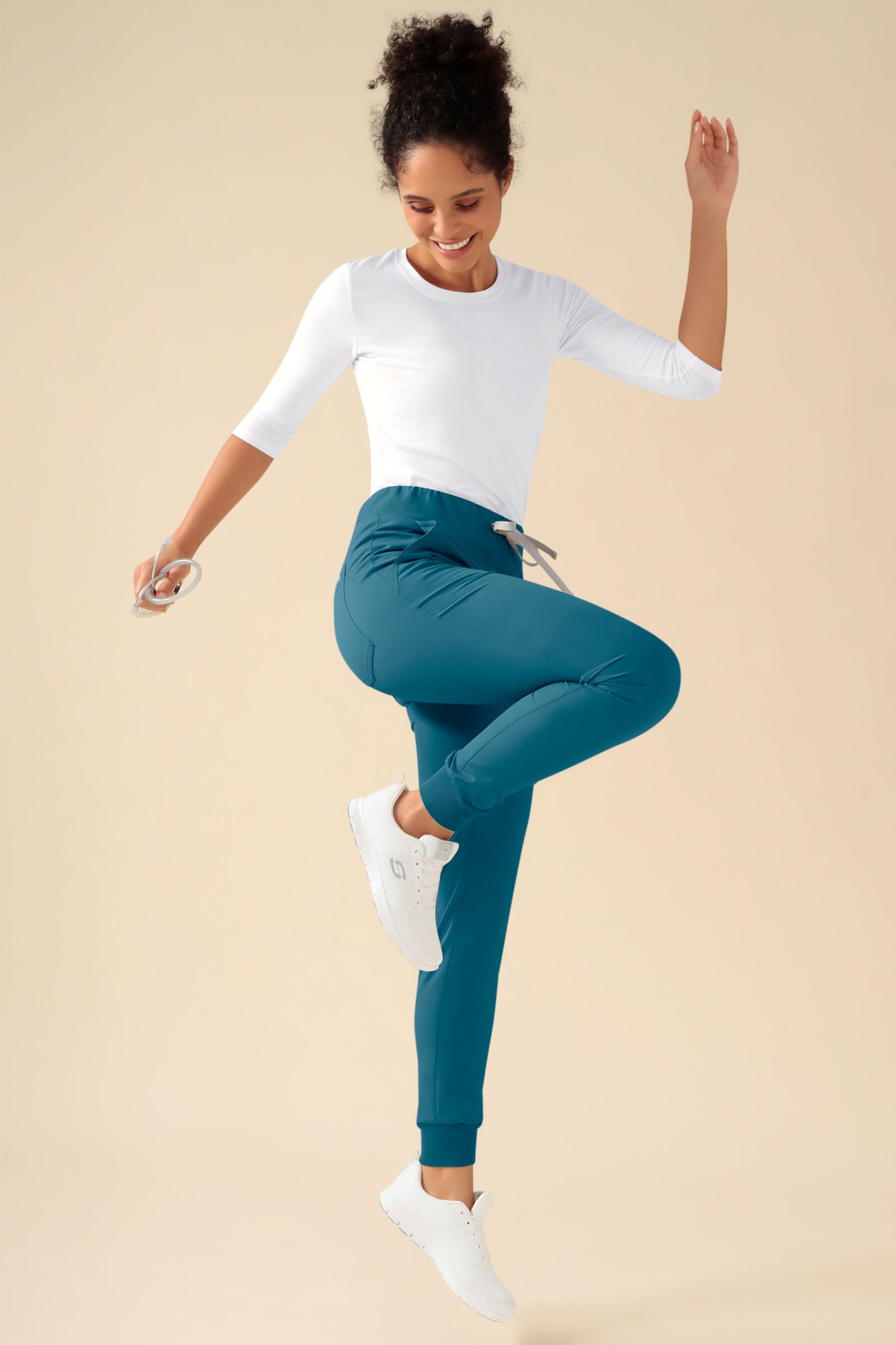 KAERE Hose Damen - Saumbündchen ohne Beintaschen petrol