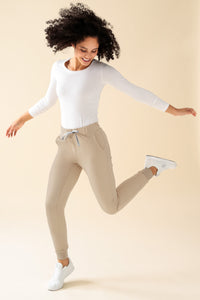 KAERE Hose Damen - Saumbündchen ohne Beintaschen sand