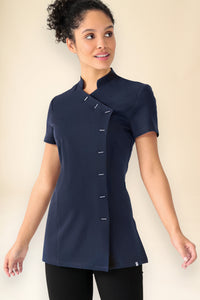 KAERE Kasack Damen - asymmetrische Knopfleiste navy