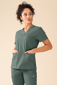 KAERE Schlupfkasack Damen - V-Ausschnitt dunkelgrün