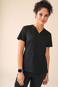 KAERE Schlupfkasack Damen - V-Ausschnitt schwarz