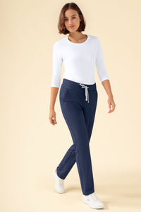 KAERE Hose Damen - gerader Saum ohne Beintaschen navy
