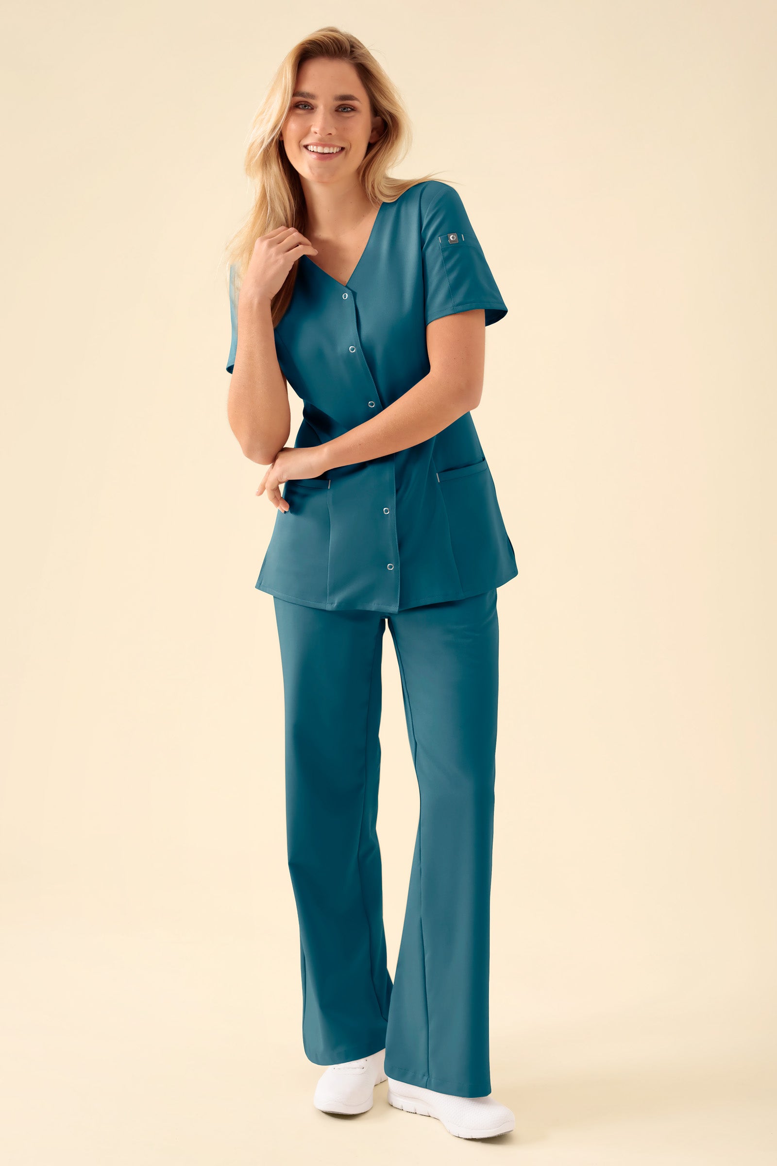 KAERE Kasack Damen - durchgeknöpft petrol