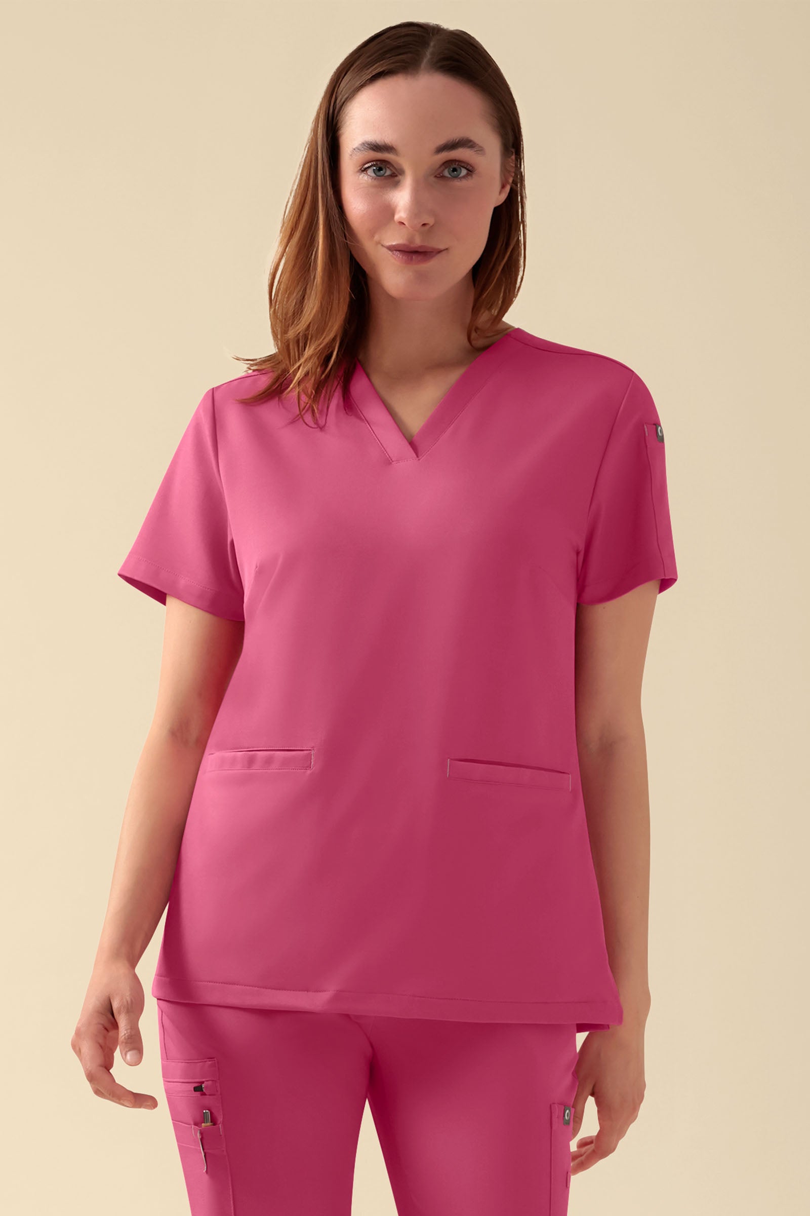 KAERE Schlupfkasack Damen - V-Ausschnitt rosenholz