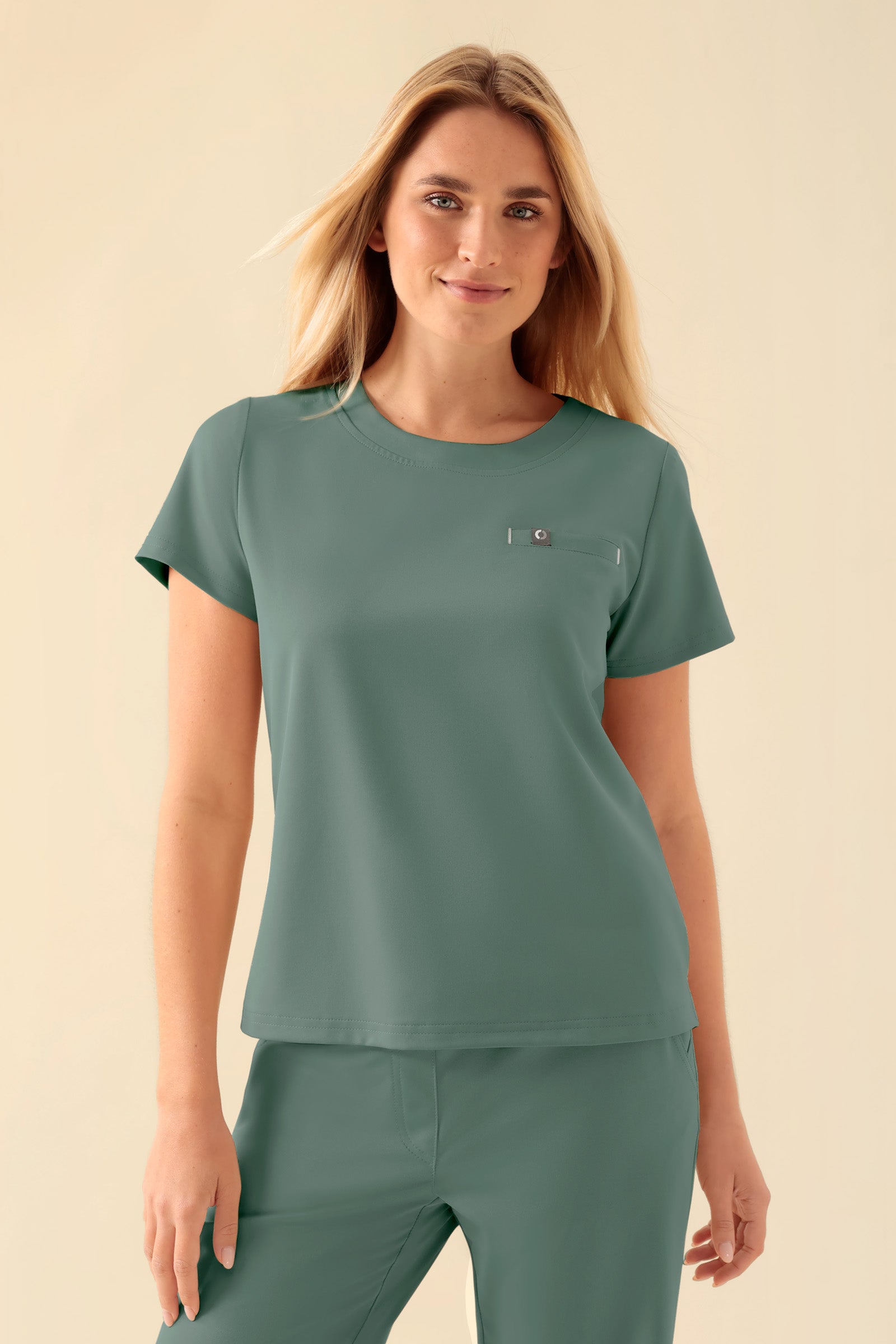 KAERE Shirt Damen - Rundhalsausschnitt dunkelgrün