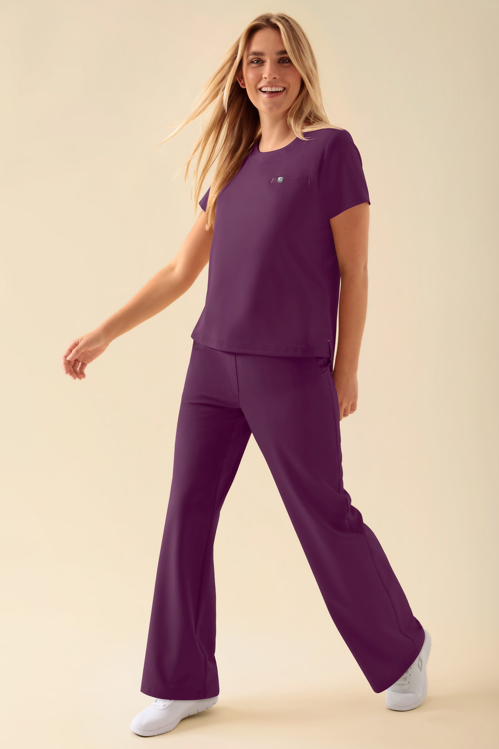 KAERE Shirt Damen - Rundhalsausschnitt pflaume