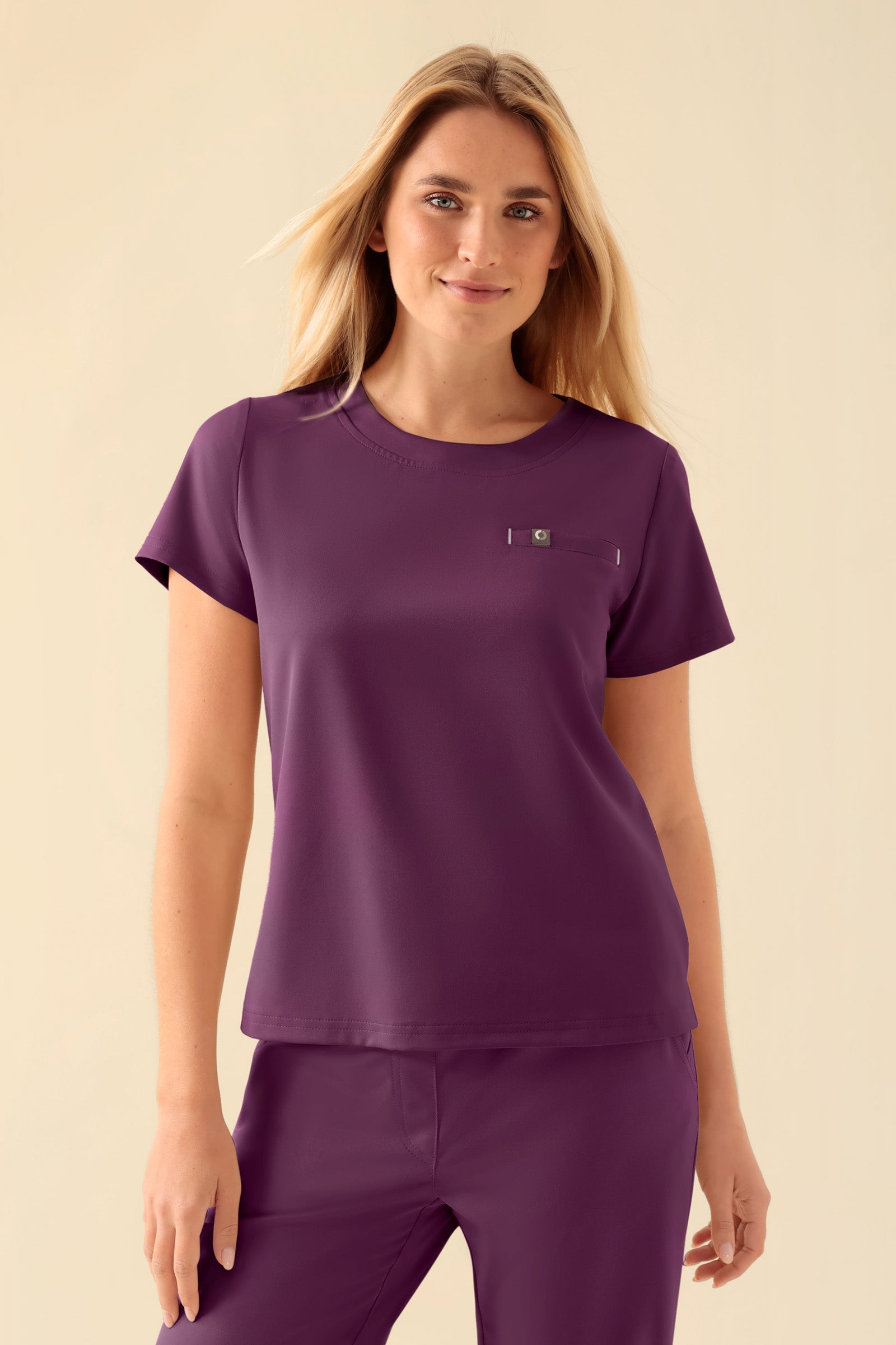 KAERE Shirt Damen - Rundhalsausschnitt pflaume